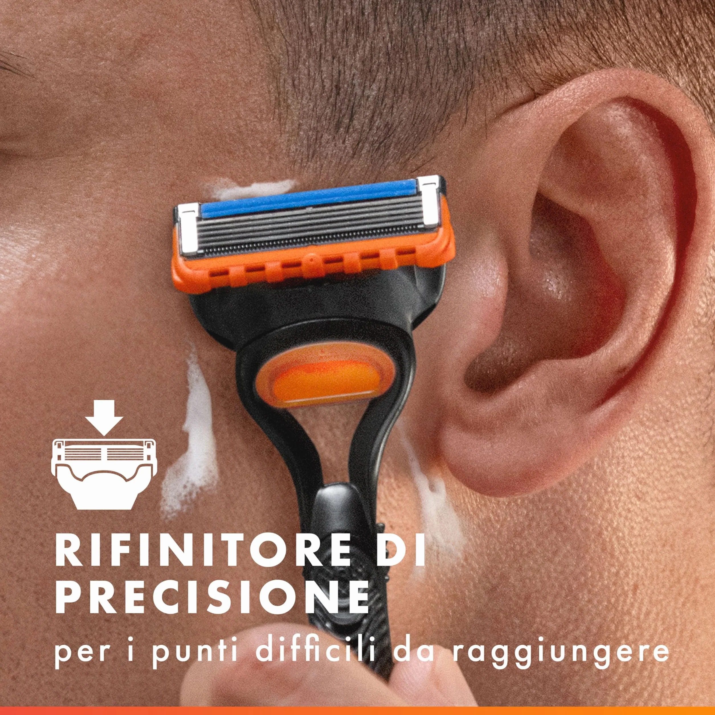 Gillette Rasoio Barba Manuale + 8 Lamette Gillette Fusion 5, LAMETTE DA BARBA Di Ricambio a 5 Lame e Rasoio Manuale Fusion 5, Rasatura Scorrevole con Striscia Lubrificante