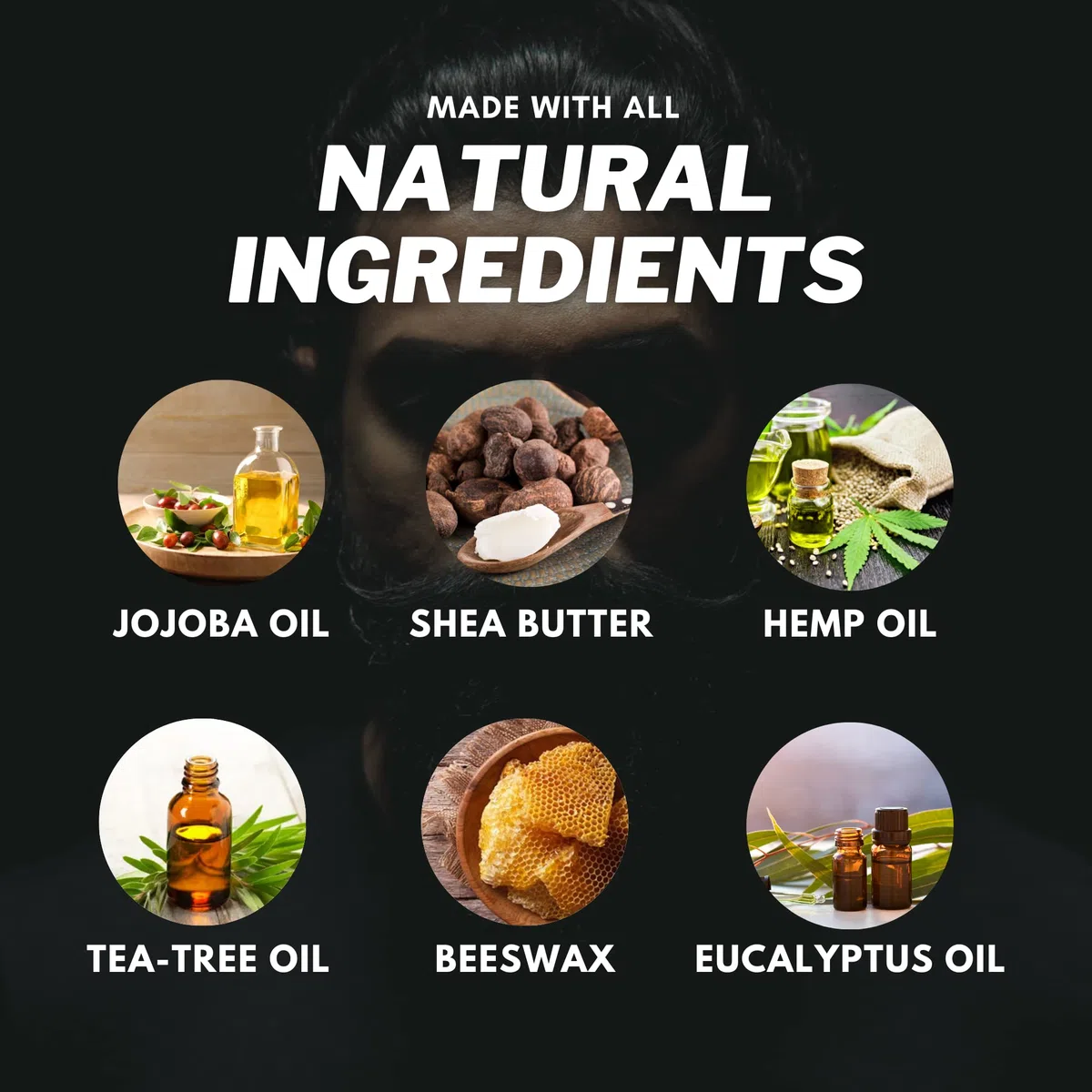 Cera per baffi e barba, 15 ml, pettine tascabile, favorisce la crescita dei peli del viso, ideale per lo styling della barba per gli uomini con ingredienti naturali, tenuta forte e cera al profumo di