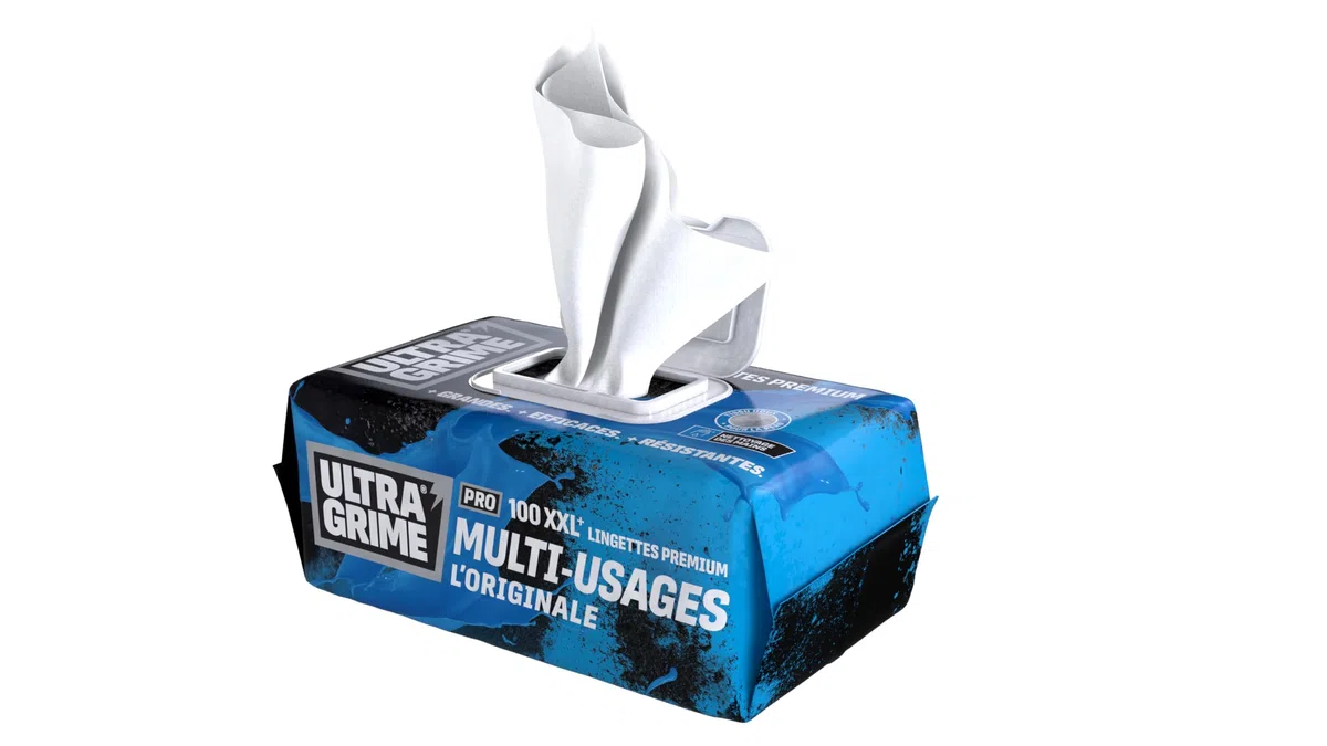 UltraGrime Pro multiuso Cleaning Wipes | Salviette industriali per rimuovere macchie di grasso, olio, vernice e inchiostro | 100 salviette umidificate XXL, 38 cm x 25 cm