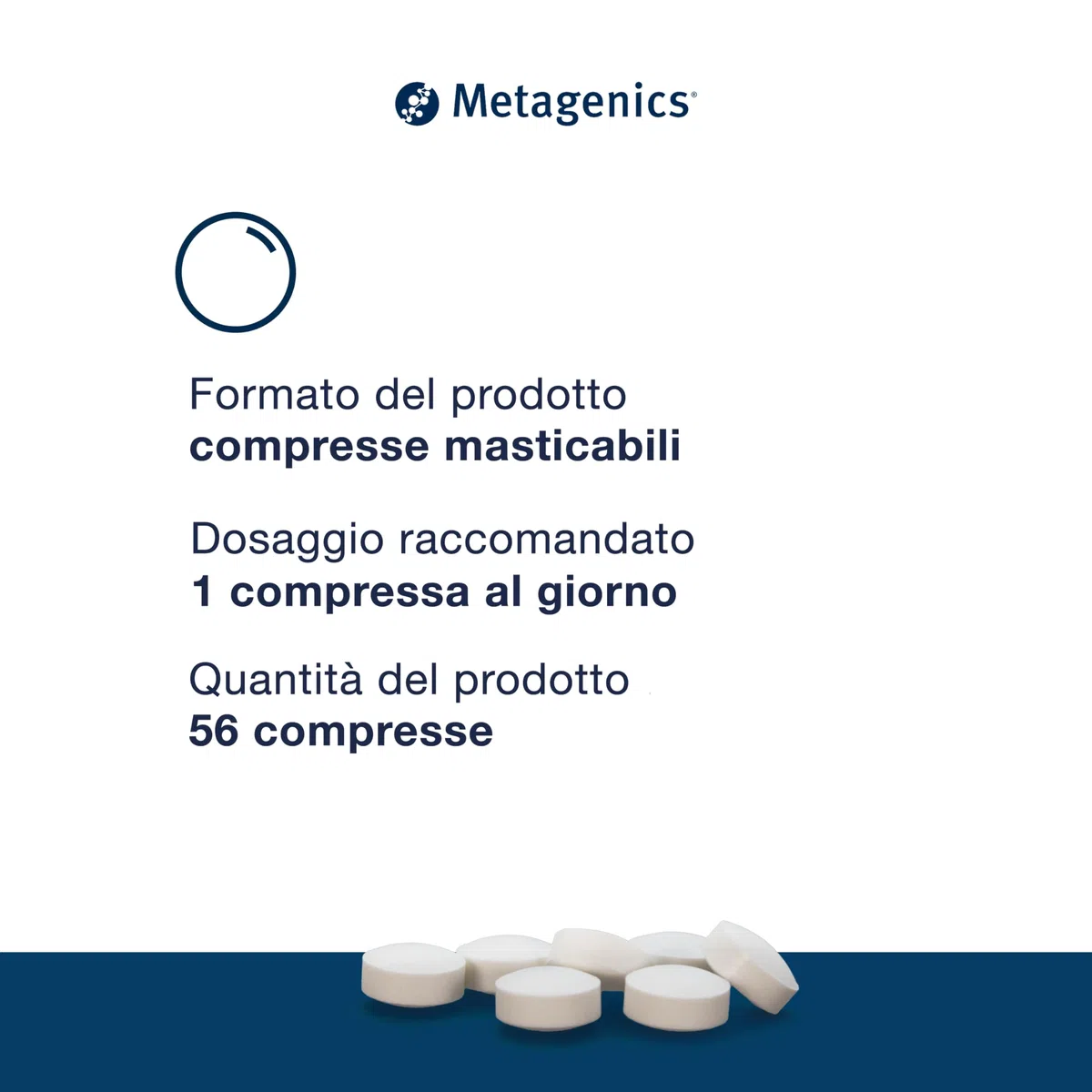 Metagenics Vitamina D3 + K2 - Sostiene la Salute delle Ossa - 56 Compresse Masticabili - Gusto Limone