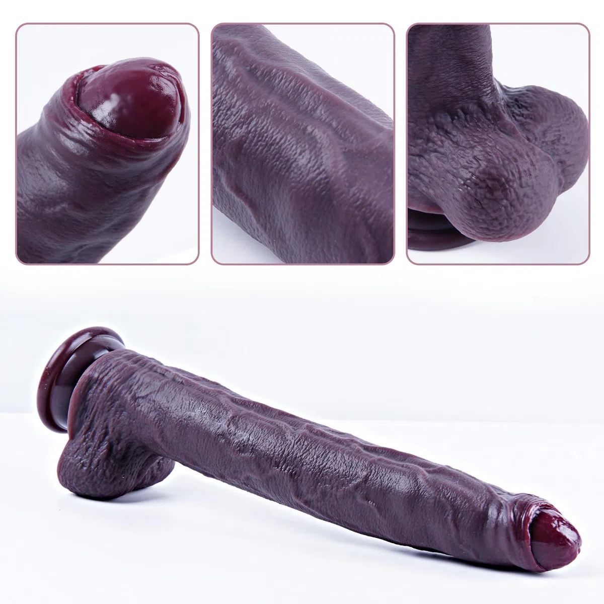 Dildo realistico non circonciso di 24,5 cm con prepuzio,grande dildo in silicone,pene spesso con ventosa,dildonero per stimolazione del punto G anale,giocattolo sessuale per adulti per uomini e donne