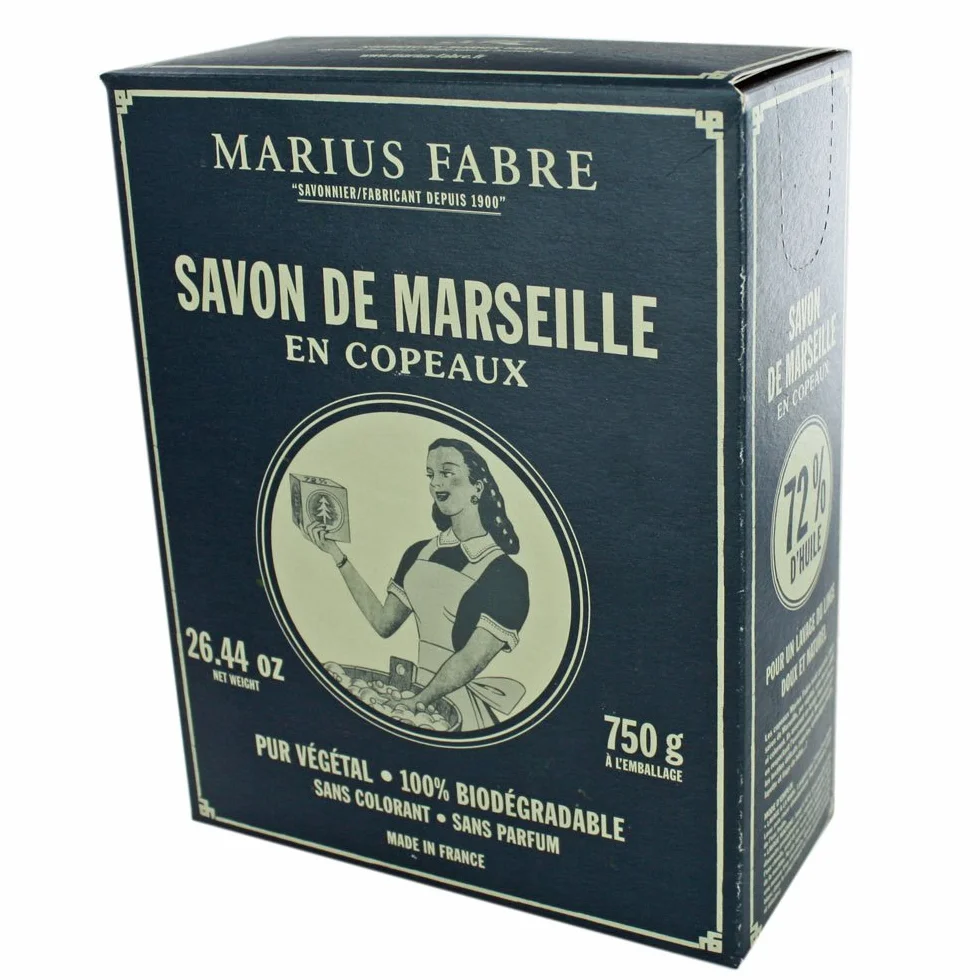 Marius Fabre scaglie di sapone Savon de Marseille Nature (per macchinari e lavaggio a mano), 750 G