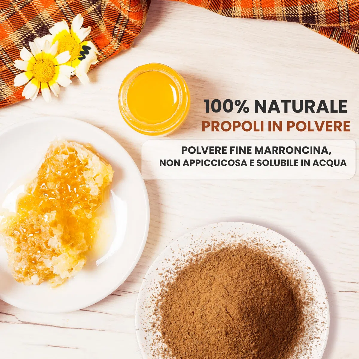 Estratto di Propoli Solubile in Polvere | 100 grammi | 100% Naturale | Solubile in Acqua e Liquidi | Propoli Naturale | Ideale per Bevande e Ricette