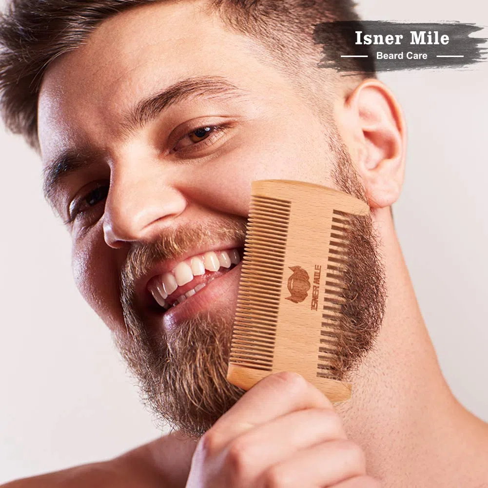 Isner Mile Kit per Crescita Della Barba da Uomo con Olio Naturale per Crescita della Barba, Balsamo, Pettine e Custodia