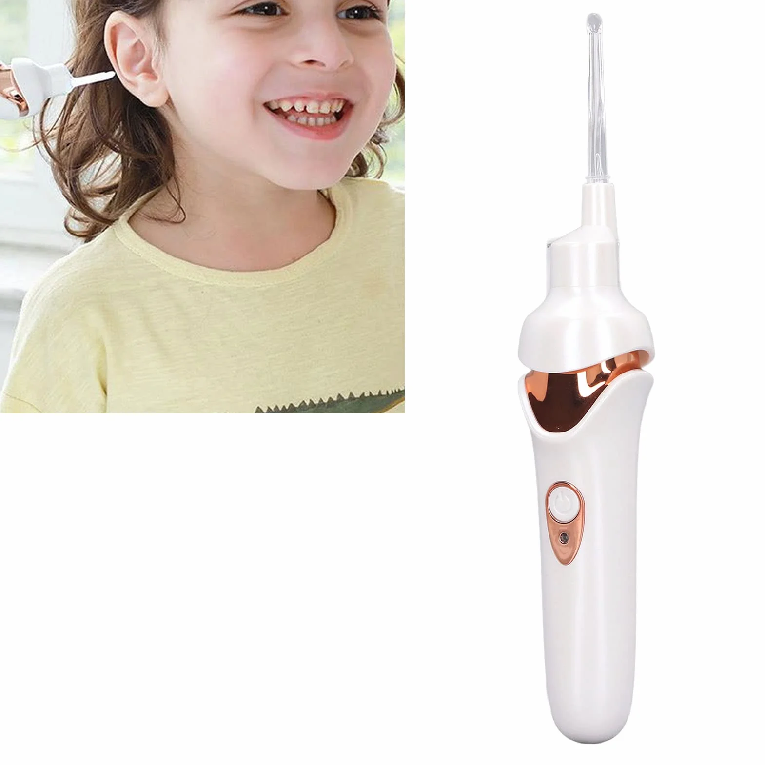 Joyzan Aspira Cerume per Orecchie Elettrico, Pulizia Orecchie Adulti con Luce LED Aspiratore Cerume Portatile Pulisci Rimozione Sicuro Aspirazione Silenziosa Punte in Silicone Morbido per Indolore