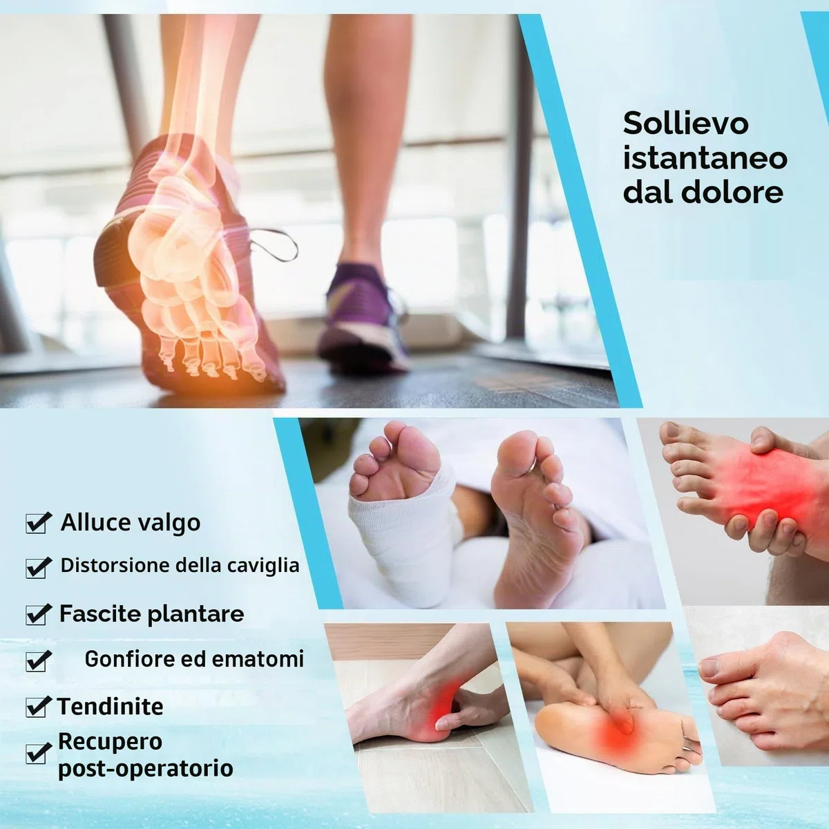 ABUBU Calzino per terapia a freddo e calore, calzino in gel riutilizzabile, cavigliera, fascite plantare, artrite, gonfiore, distorsione, dolore ai piedi, caviglia, infortuni