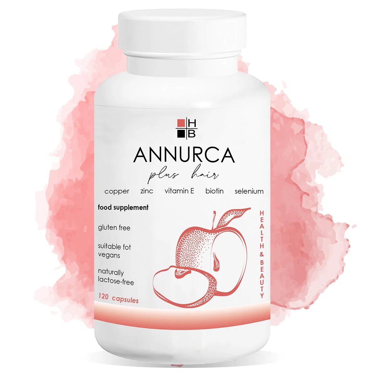 ANNURCA plus hair HB | 120 capsule | integratore alimentare | per capelli belli e forti | con vitamine e minerali | capsule acido resistenti | Prodotto Italiano