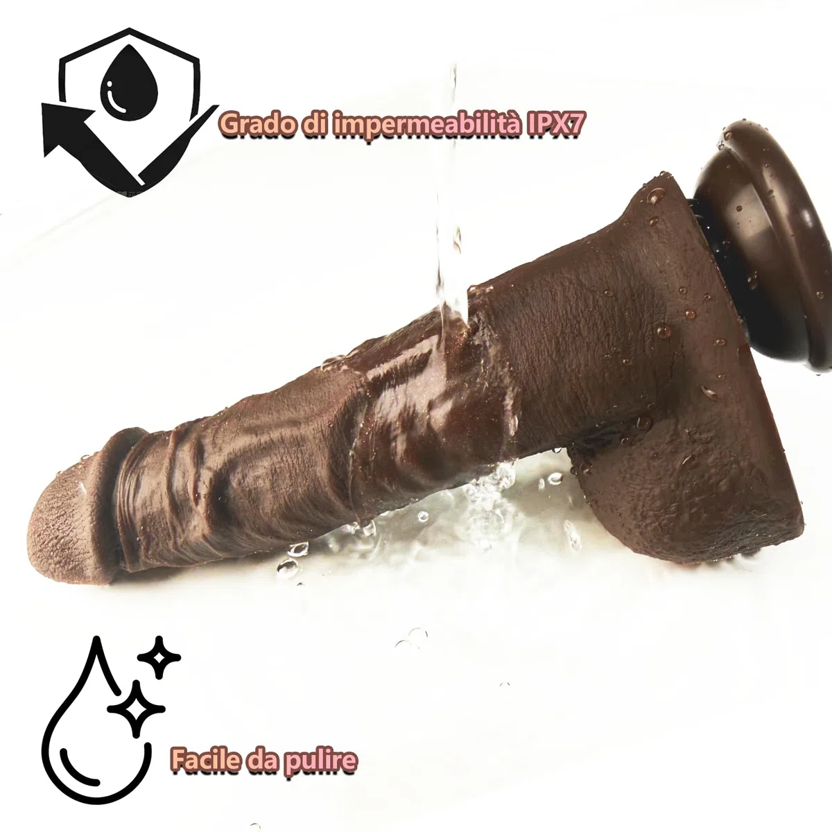 WHL 25 cm Dildo Realistico Vibratoreper Vibratore Anale Pene Realistico XXL Grosso Dildo Vibratore Anale Gigante 3 Spinte 9 Vibrazionecon Riscaldante Sexytoysys Donna Professionale, Nero