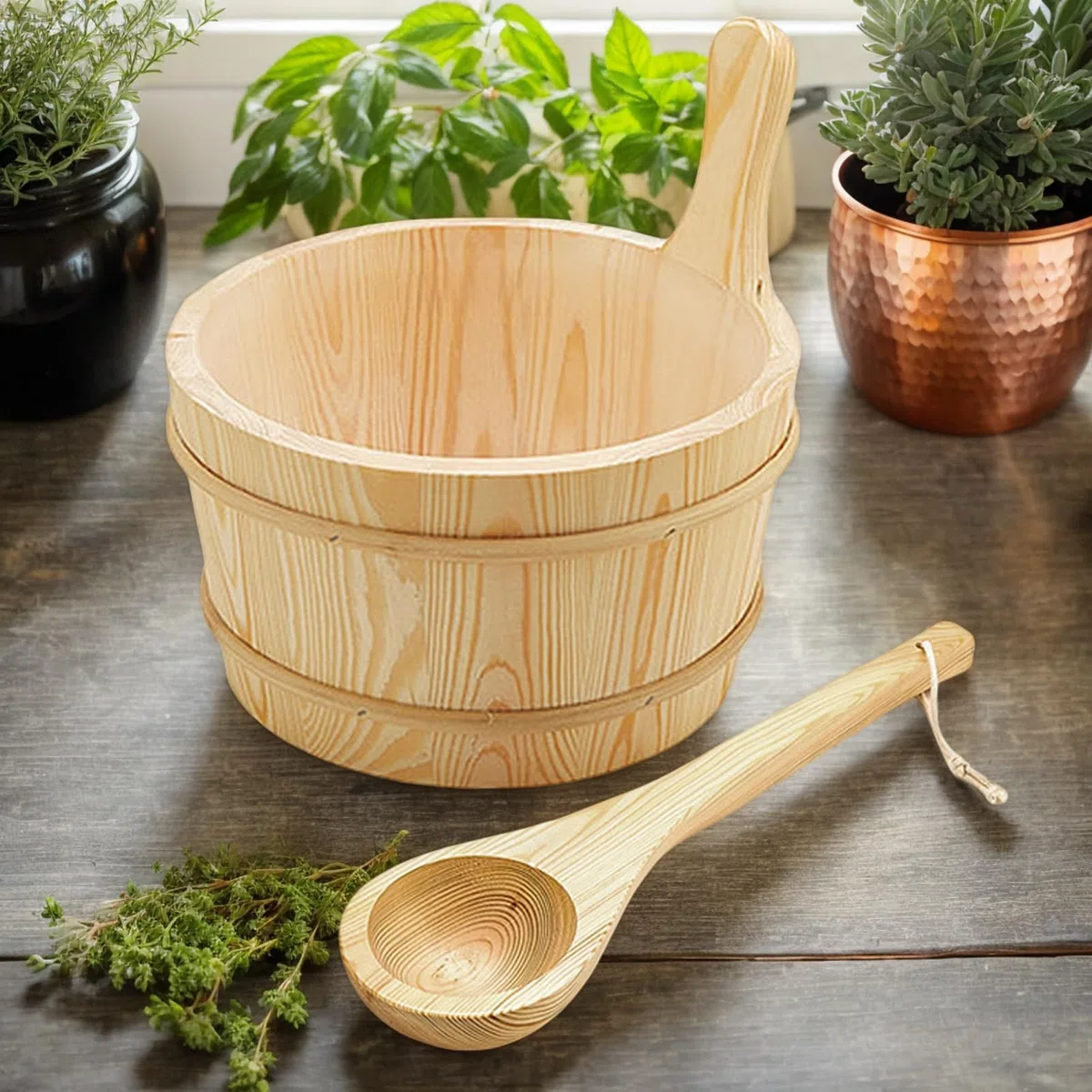 Grande secchio per sauna – contenitore universale per acqua spa, secchio multiuso, manico ergonomico, accessori per bagno turco durevole | per casa, hotel, casa, appartamento, bagno, sauna, bagno, S