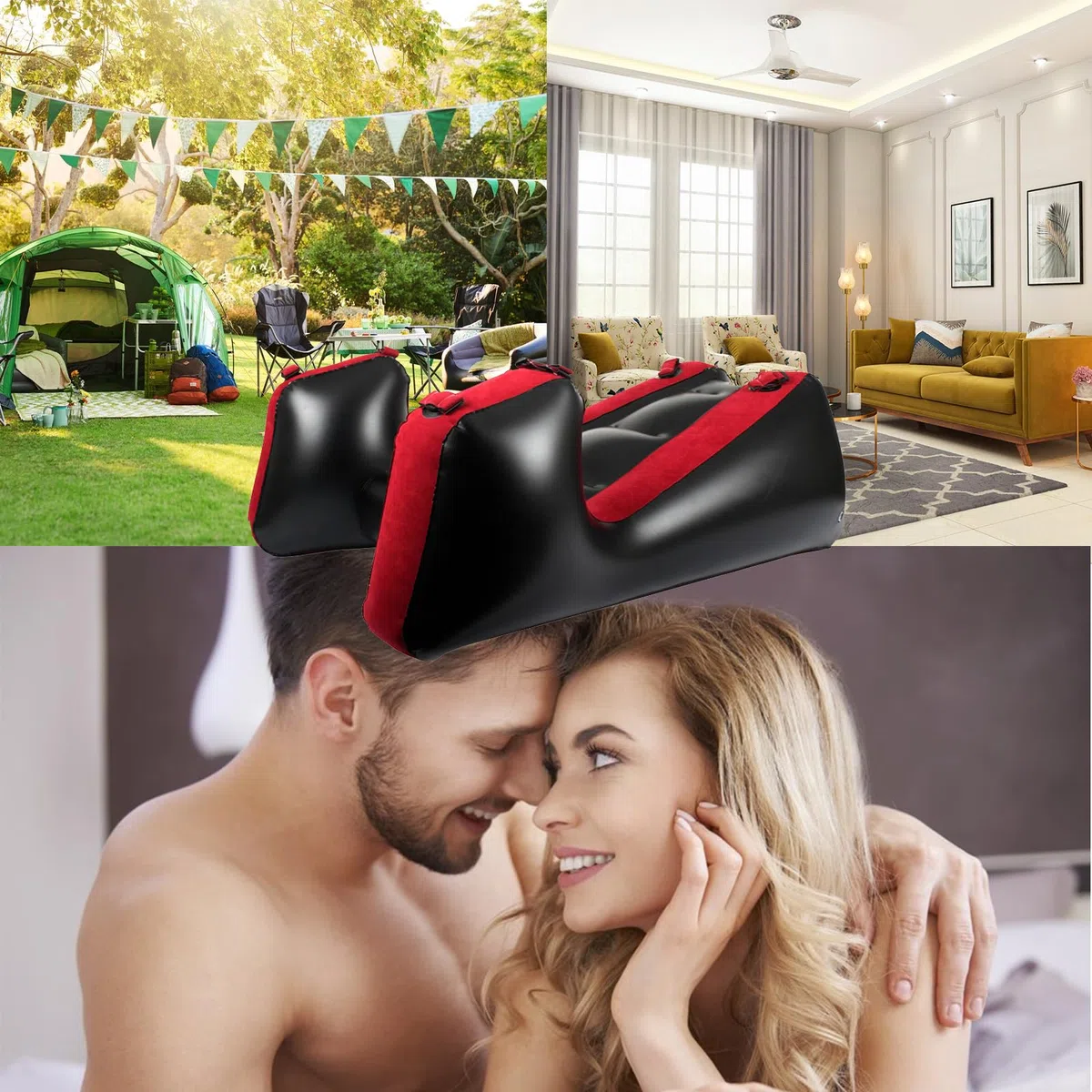 Cuscino gonfiabile per coppie, ergonomico, per stimolazione del punto G, posizione Aid, cuscino sessuale multifunzionale, per momenti intimi