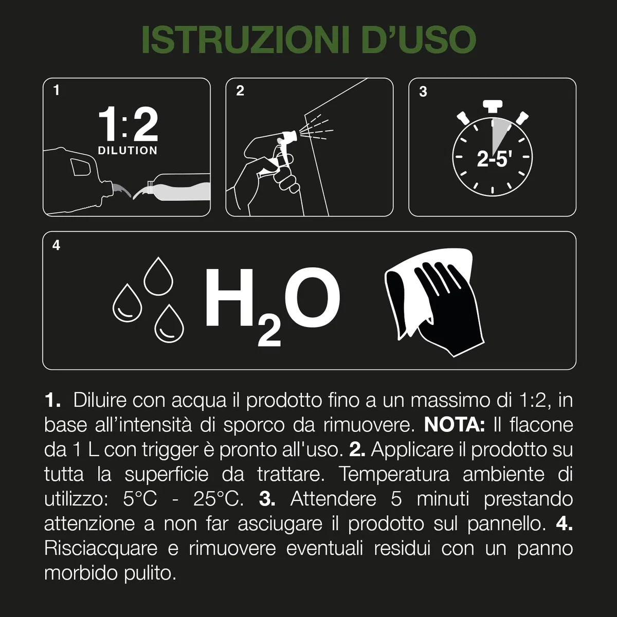 Errecom SunClean, Pulitore Alcalino per Pannelli Impianto Fotovoltaico, Formula Concentrata, 5 L