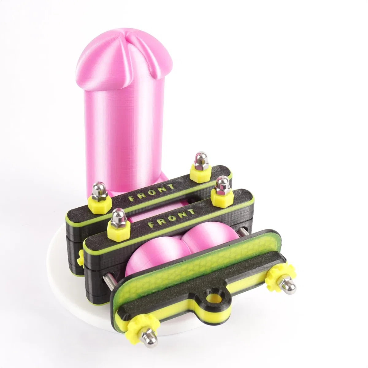 STRETCH-GRIP CBT BDSM morsetto per testicoli e dispositivo di trazione con sospensione pesi – sistema modulare nero-giallo di Nova Lux – giocattolo erotico maschile – prodotto nell’UE