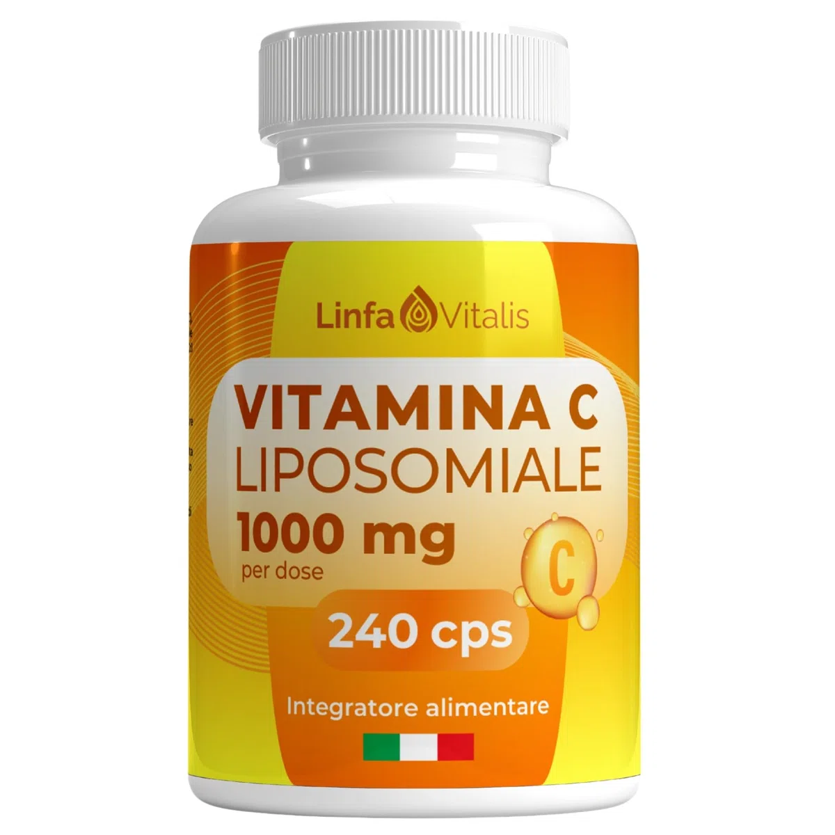 Vitamina C Liposomiale 1000mg Alto Dosaggio 240Cps Vegane (4 Mesi) - Contribuisce alla Riduzione della Stanchezza e Protezione dallo Stress Ossidativo