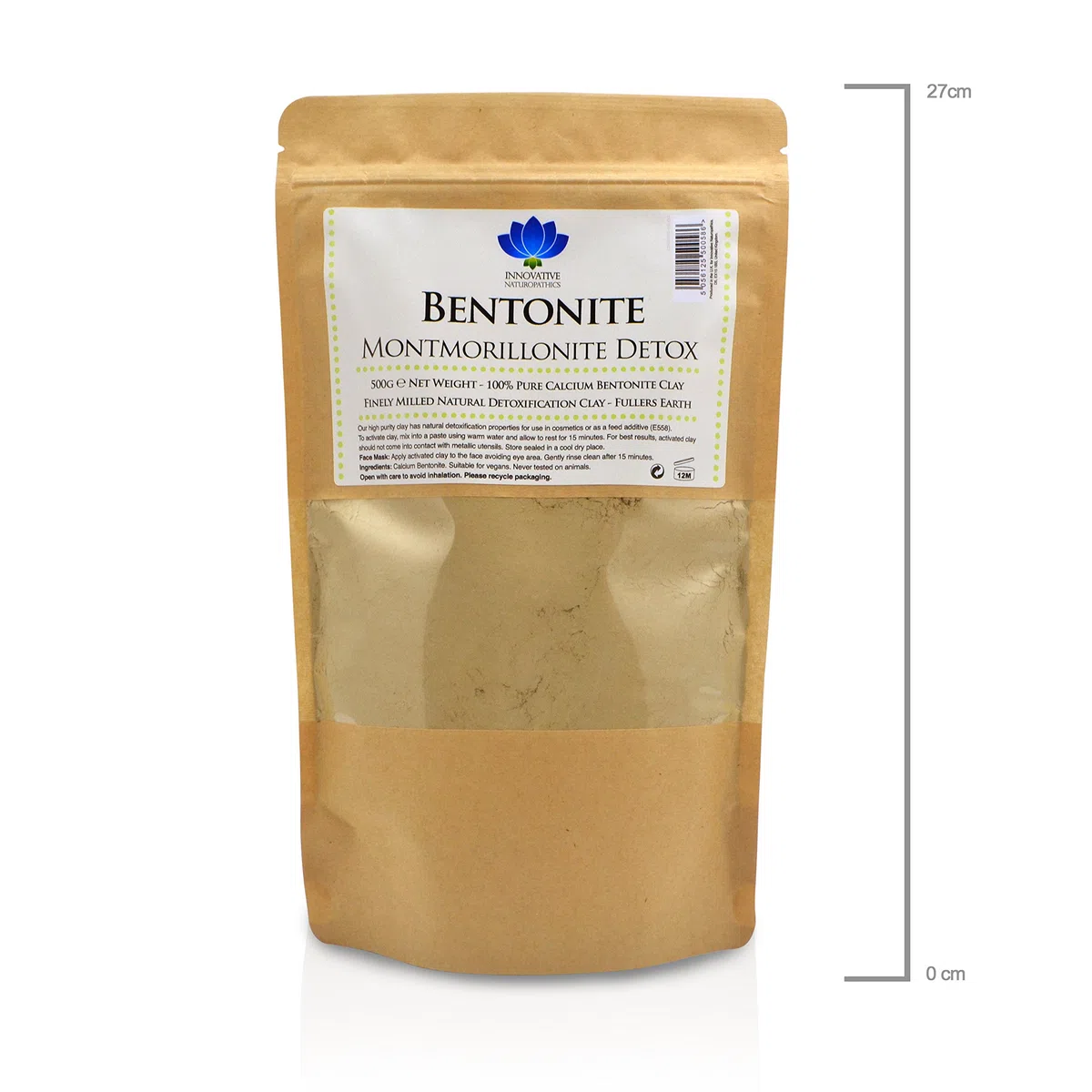 Bentonite – Confezione da 500 g – Pure Calcium Bentonite Detox
