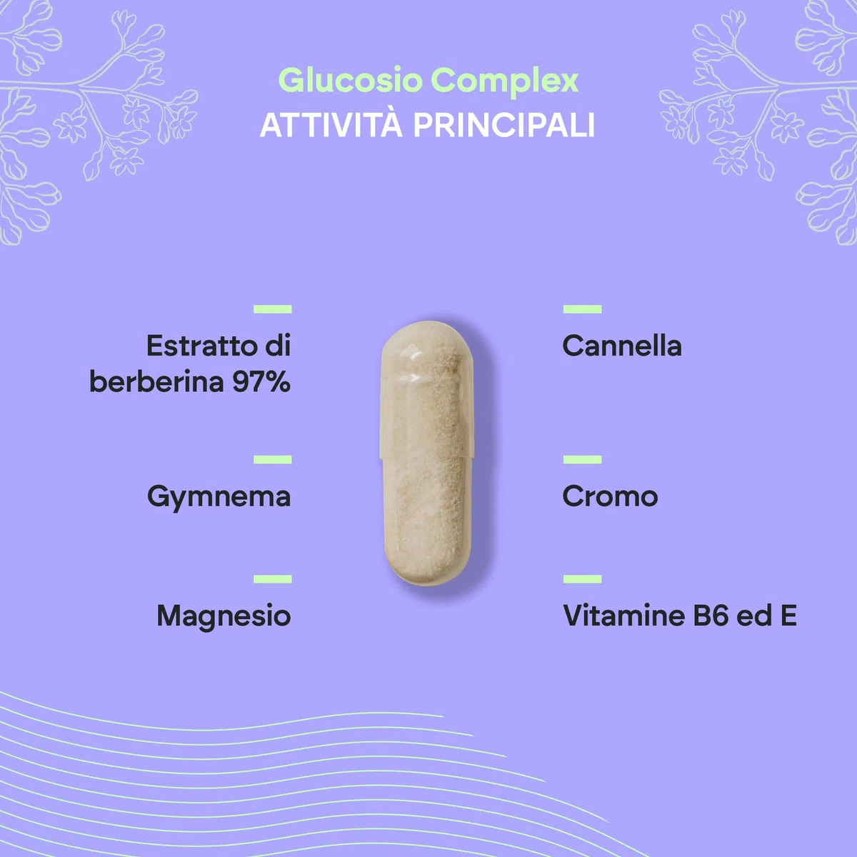 Glucosio Complex 2000mg - Controllo del Glucosio - Berberina Cromo Cannella Gymnema Pepe nero Melone amaro Vitamina B6 + E - Livelli normali di glucosio nel sangue - 90 capsule Nutralie