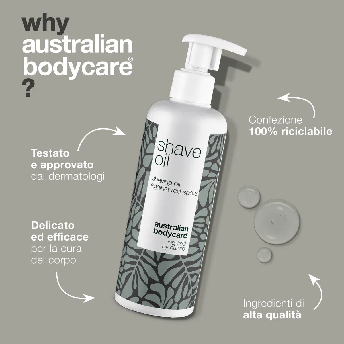 Olio depilatorio per tutto il corpo (250 ml), previene irritazioni, arrossamenti e brufoletti, pelle liscia e morbida (etichetta in lingua italiana non garantita) - Australian Bodycare
