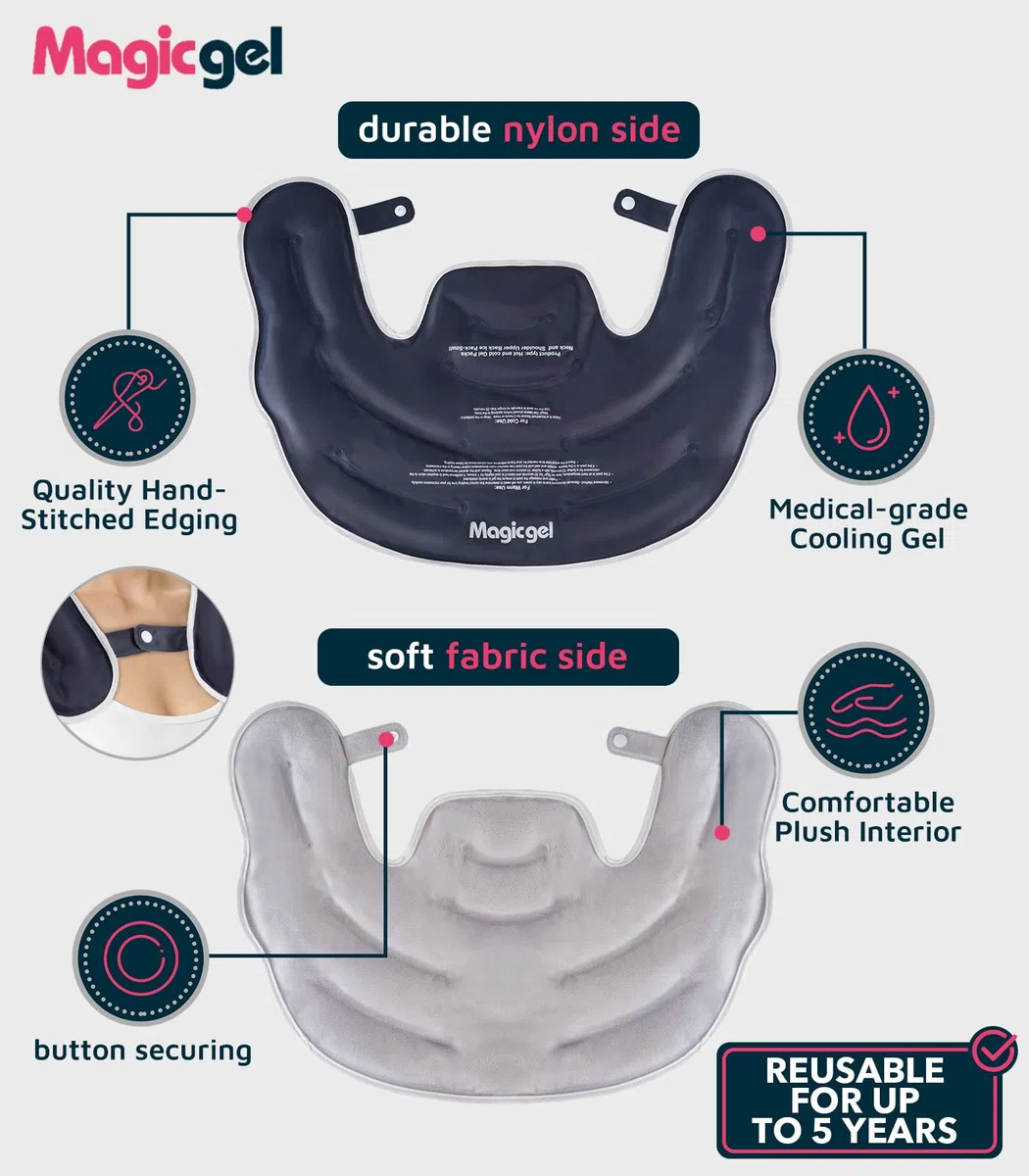 Magic Gel Impacco Freddo Collo e Spalle, Gel Riutilizzabile, Sollievo Dolore Cervicale, Fascia Flessibile per Recupero Infortuni e Terapia Muscolare - Piccolo