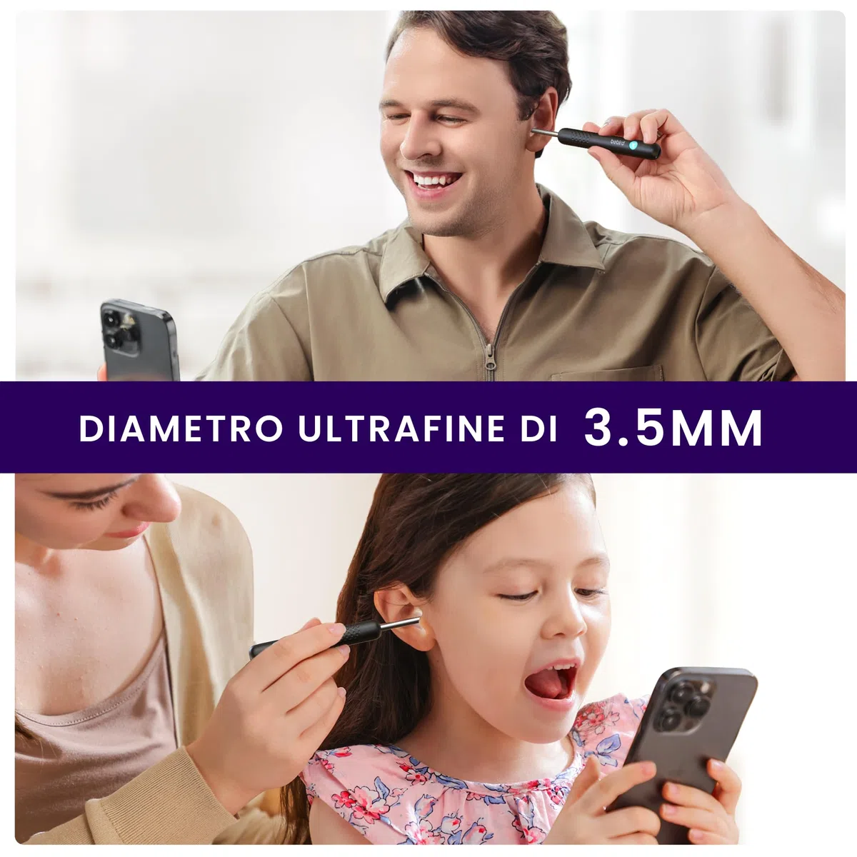 BebirdPro Rimuovi Cerume Otoscopio R1, Pulitore per Orecchie con Fotocamera 1080P HD, Otoscopio con Luce, Otoscopio Grandangolare IP67 Impermeabile per Adulti, Bambini, iOS, Android