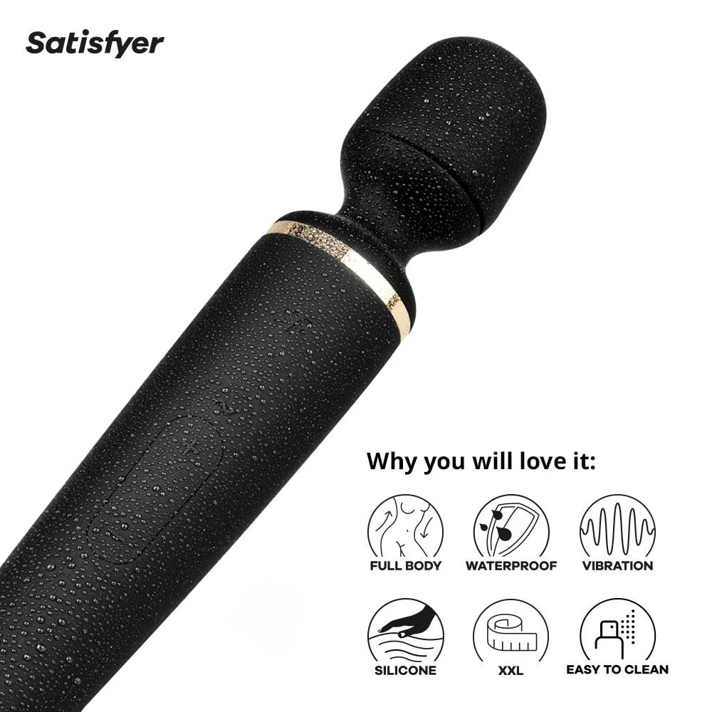 Satisfyer Wand-er Donna Bacchetta Massaggiante con 50 Modalità di Vibrazione | Sex Toy forte e silenzioso | Massaggio del Corpo per Donne e Uomini | Piccolo Vibratore per Tutto il Corpo