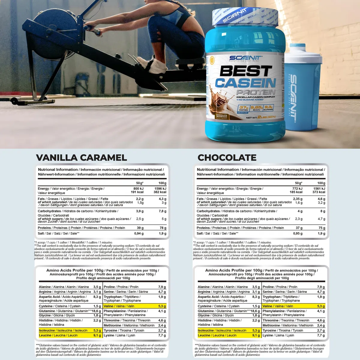 Best Casein Protein - Caseina Micellare - Caseina Micellare Pura - Caseina in polvere - Proteine caseina - Caseine Proteine (907 g, Caramello vaniglia)