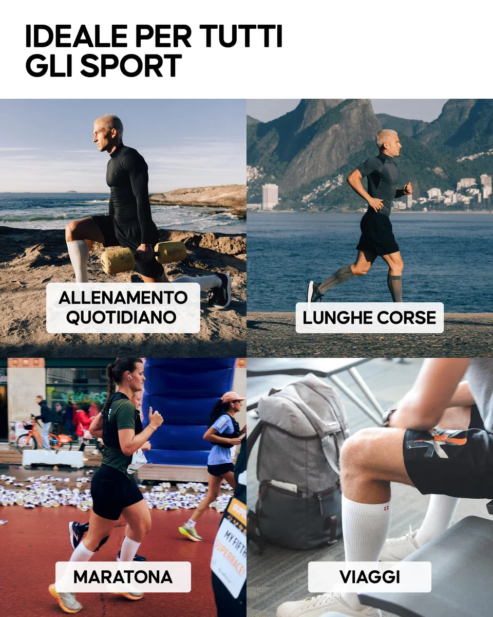 DANISH ENDURANCE Fasce a Compressione Graduata Uomo Donna, 21-26mmhg, Scaldamuscoli per Polpaccio, Gambaletti Compressione, 1 o 3 Paia