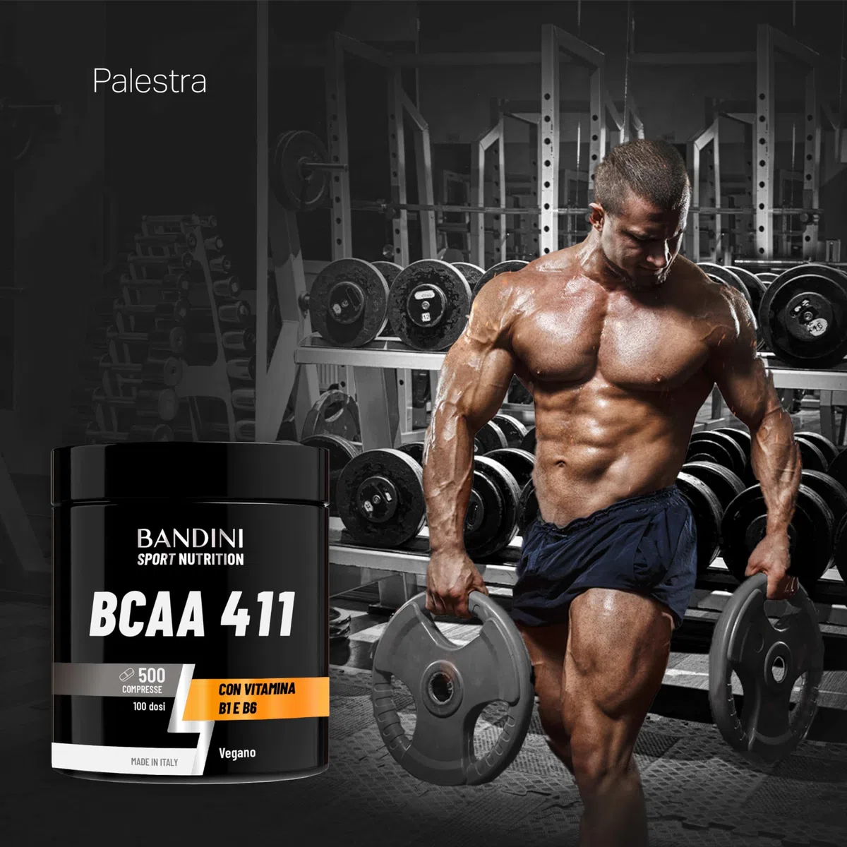 Bandini® AMINOACIDI RAMIFICATI BCAA 4 1 1 | 500 Compresse di Amminoacidi Fermentati con Vitamina B1 e B6 | 4.1.1 con Leucina, Isoleucina, Valina | Intra Pre Post Workout - Per Palestra e Sport - Vegan