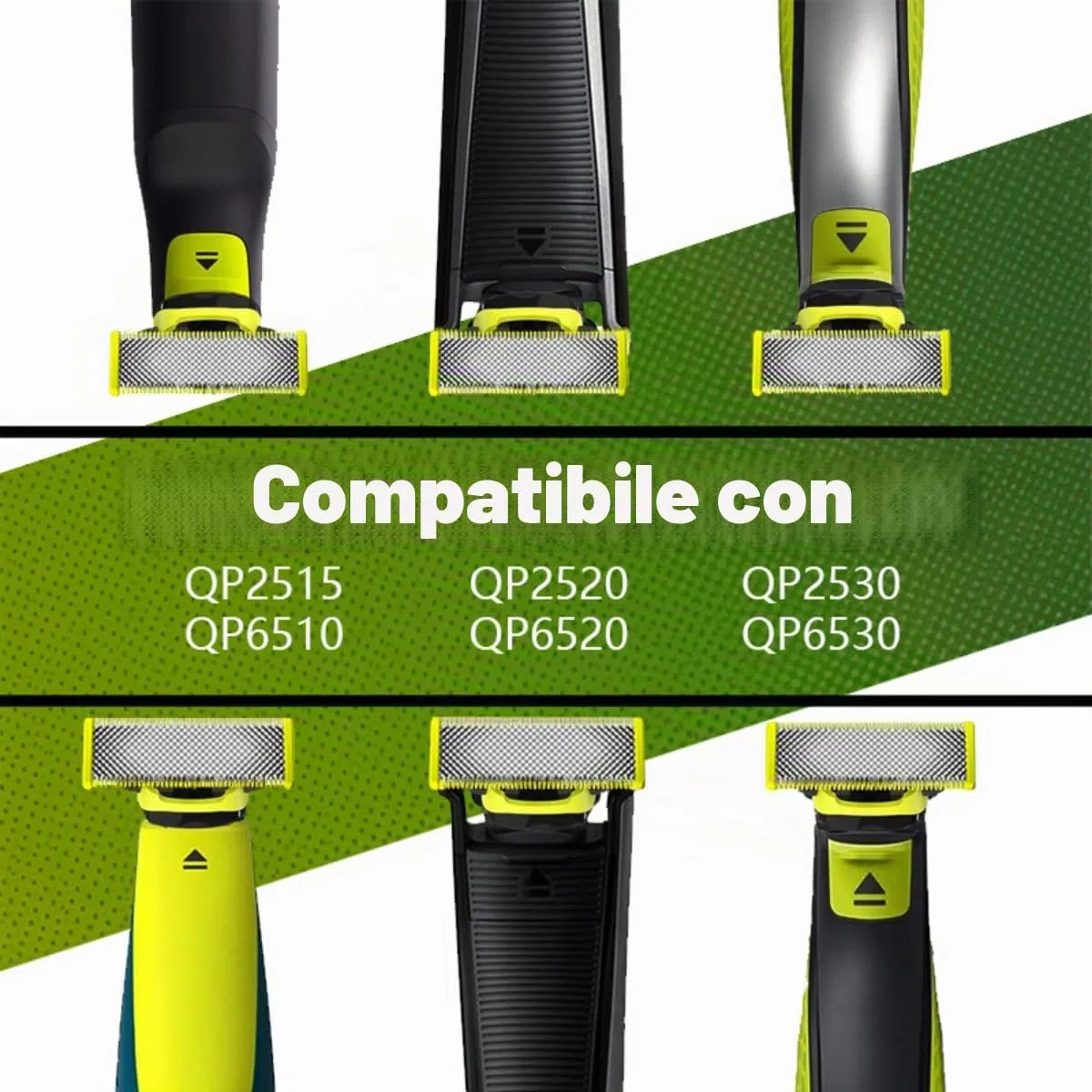 Testine di ricambio per rasoio compatibili con One Blade, confezione da 2/3/4/6, per rasoio/tonda elettrica Philips One Blade (3)