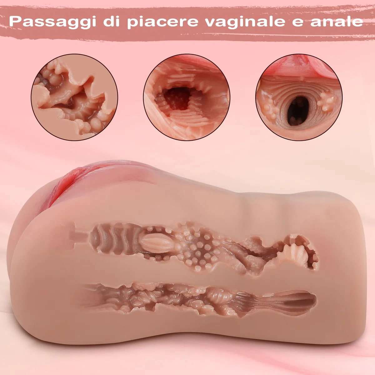 Masturbatore Uomo Sex Toys - Sex Toy Realistico Masturbatori per Uomini Maschile Tascabile Reale Giocattolo Erotico per Sesso, Stretta Apertura Anale Pompino per Gli con 3D Vagina Giocattoli Sessuali