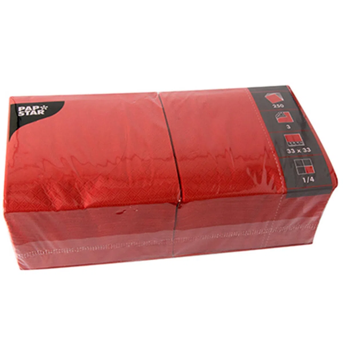 Papstar 12483 250, Tovaglioli di Carta, 3 Strati Piega a 1/4 33 x 33 cm
