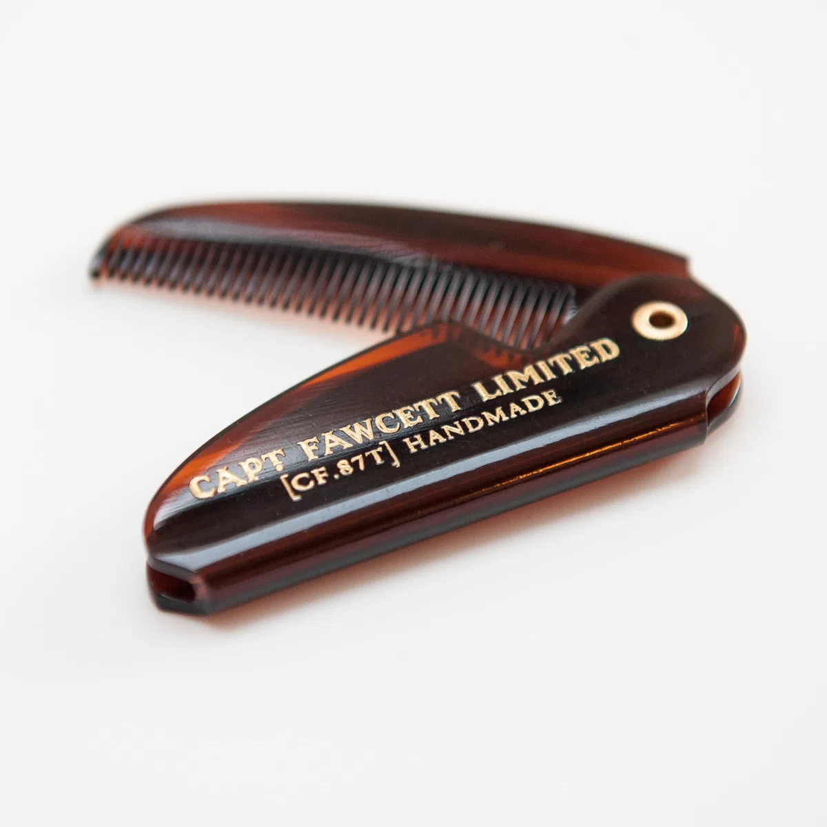 Captain Fawcett's Moustache Wax (Lavender Scent) & Folding Pocket Moustache Comb (CF.87T) Gift Set - Made in England by Captain Fawcett