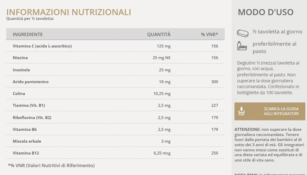 Solgar GOLDEN CRIN B+C, 100 tavolette – complesso Vitamine B+C per periodi di stress – capelli e vitalità