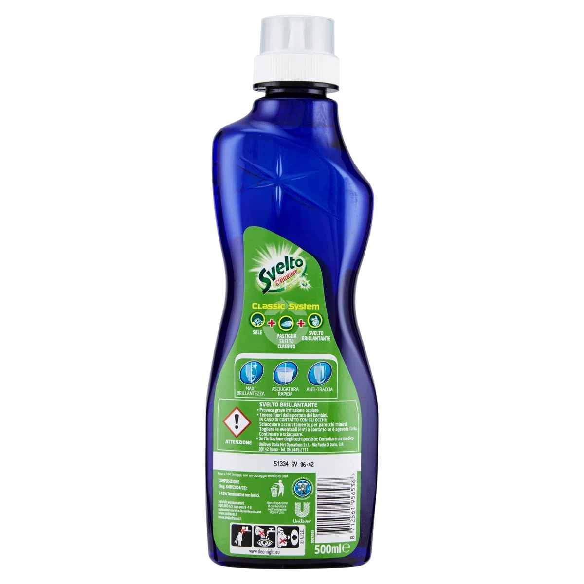 Svelto Brillantante Limone - 8 pezzi da 500 ml [4 l]
