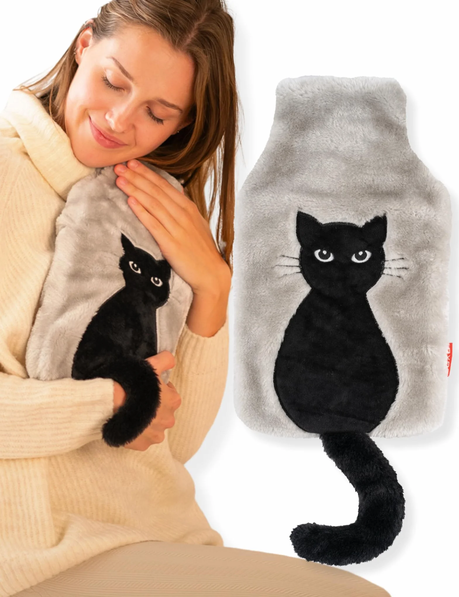 soxo Borsa Acqua Calda Peluche Idee Regalo Donna Uomo Borsa Dell'acqua Calda Hot Water Bottle Gatto Coda