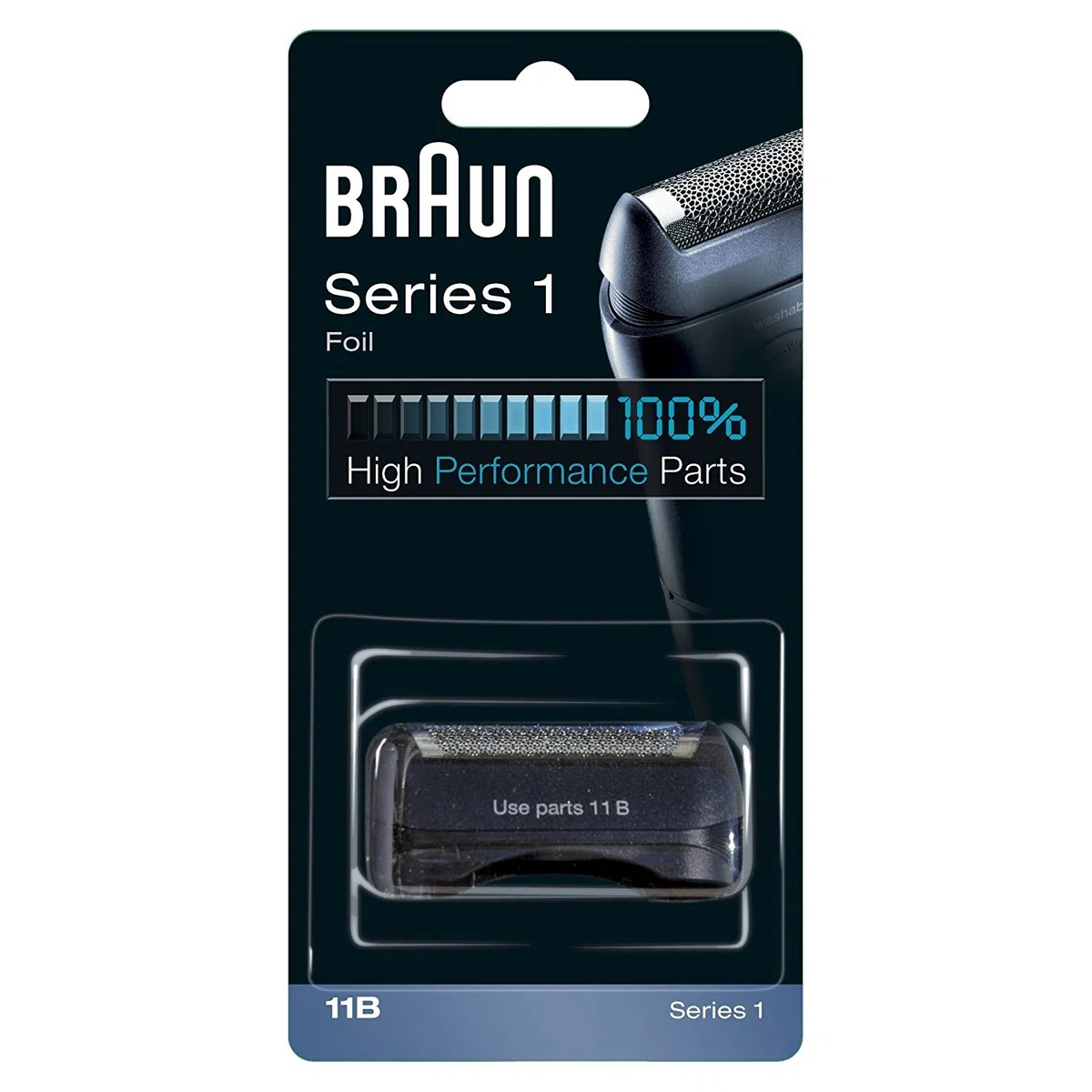 Braun 11B Testina di Ricambio per Rasoio Elettrico Uomo, Compatibile con i Rrasoi Series 1, per un Rasoio Ottimale Ogni Giorno, Nero