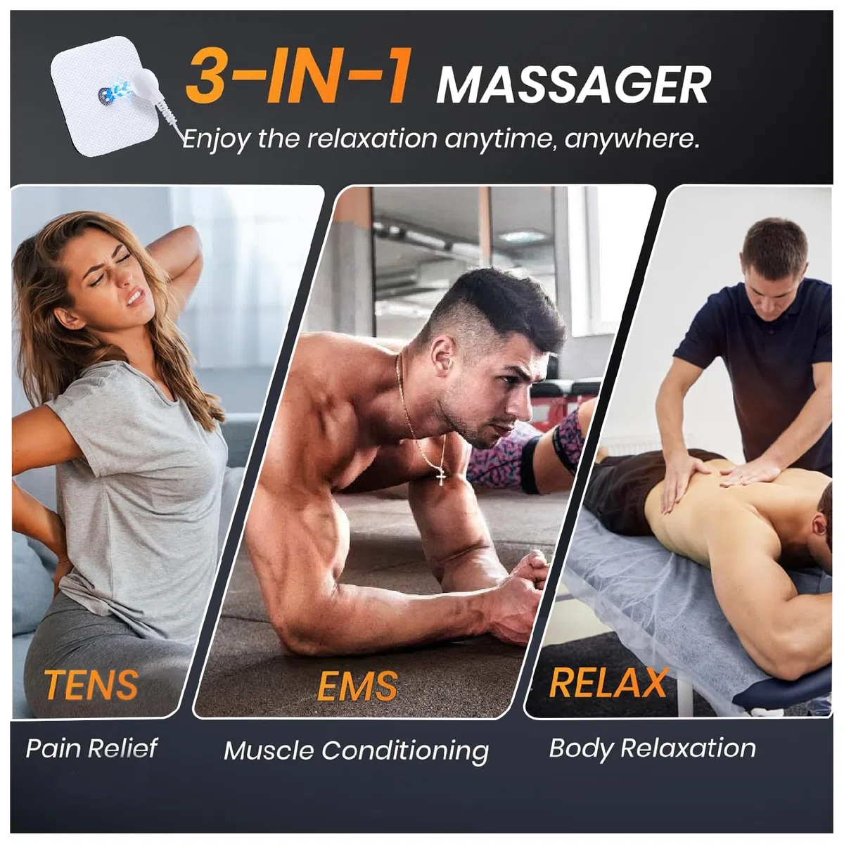 TENS Professionale Elettrostimolatore Muscolare Ricaricabile con USB–36 Programmi,40 Livelli di Intensità,Sollievo Dolore Cronico e Acuto,Rilassare per Schiena,Cervicale,Articolazioni,Sciatica e Corpo