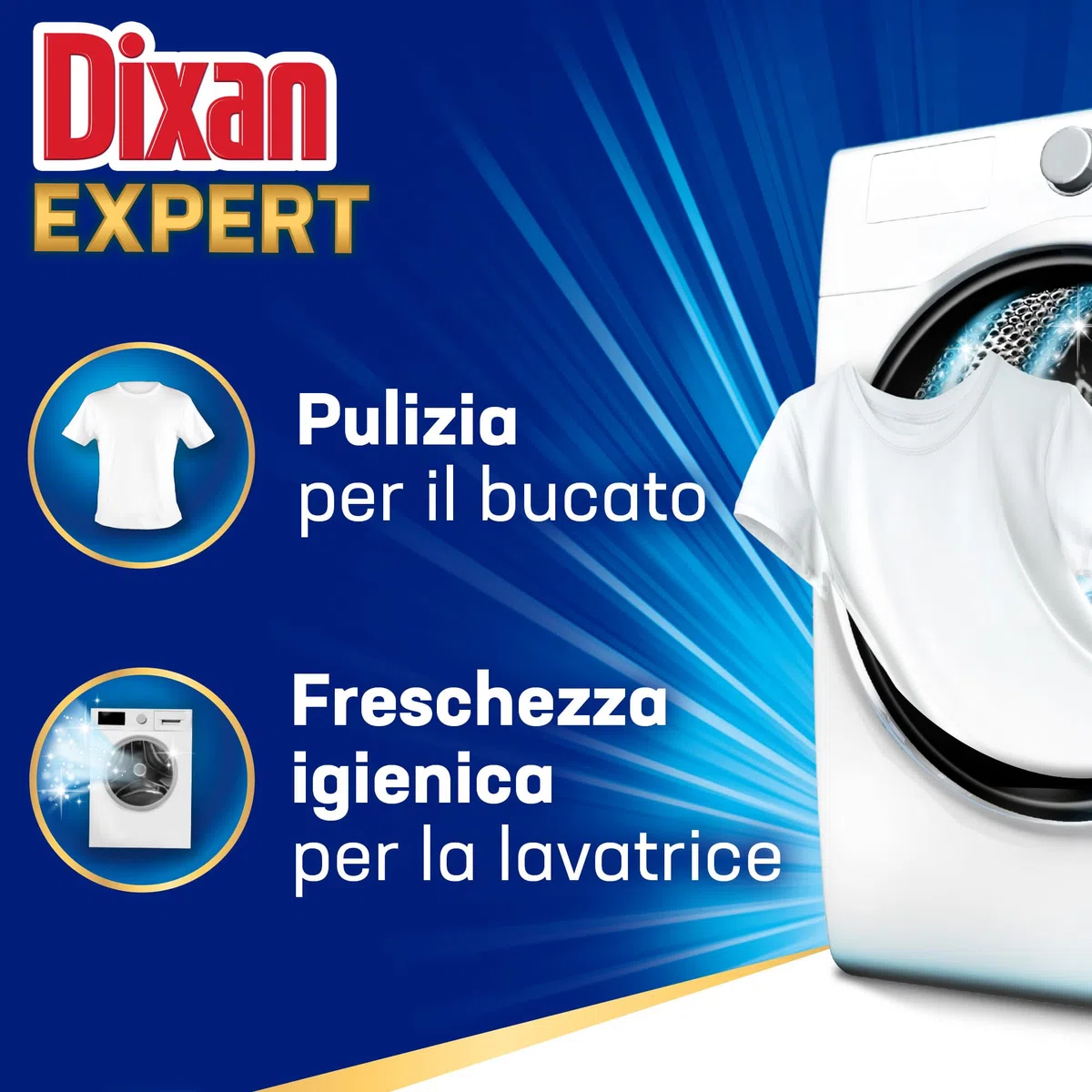 Dixan DISCS 4in1 Expert Smacchiante Detersivo Lavatrice, 5 confezioni da 25 Lavaggi, Capsule lavatrice per pulizia profonda del bucato e freschezza igienica per lavatrice, Rimuove le macchie da 20°C
