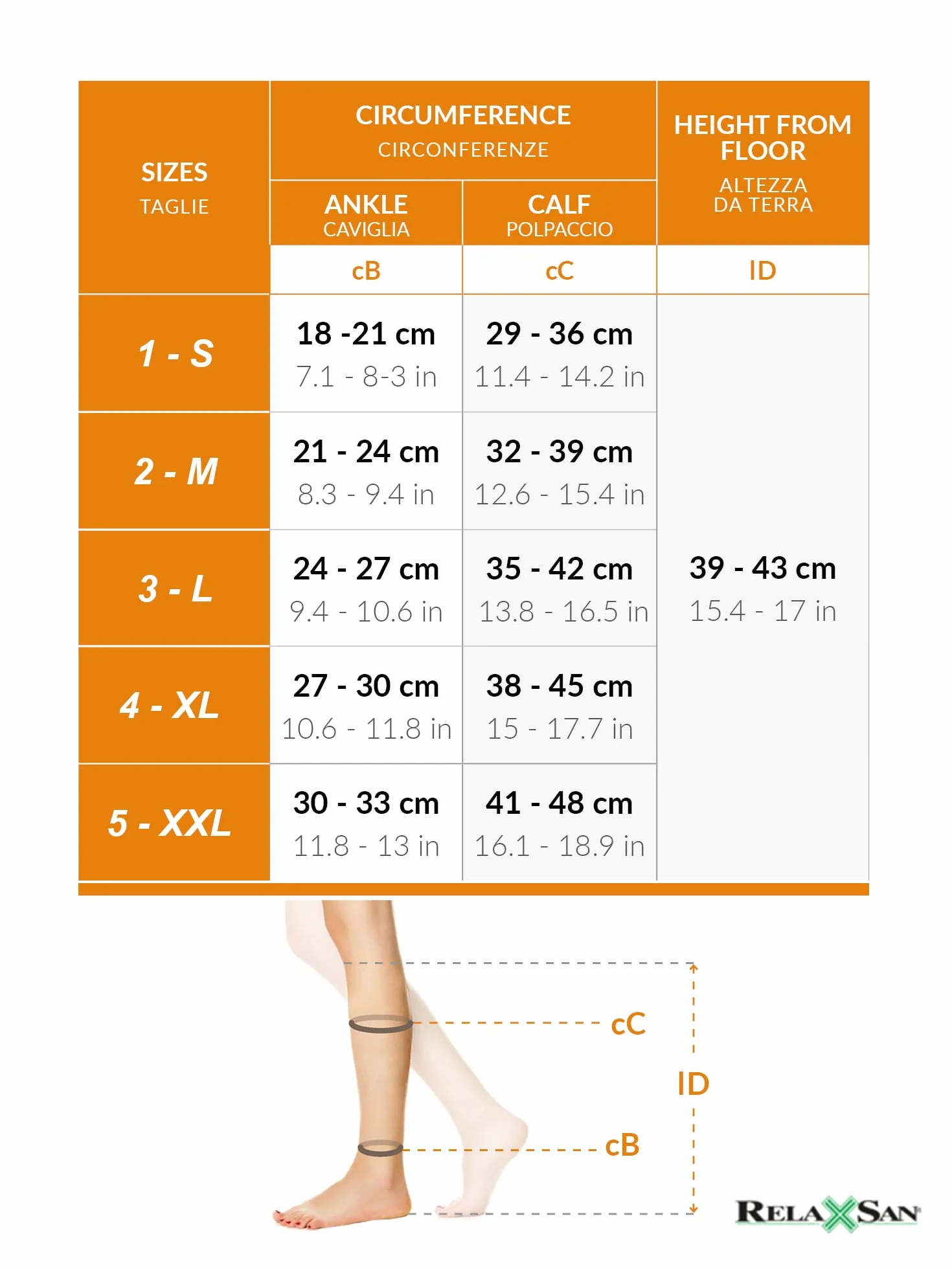 Relaxsan Antitrombo M1350A gambaletti punta aperta antiembolismo K2 per degenza compressione graduata 25-32 mmHg
