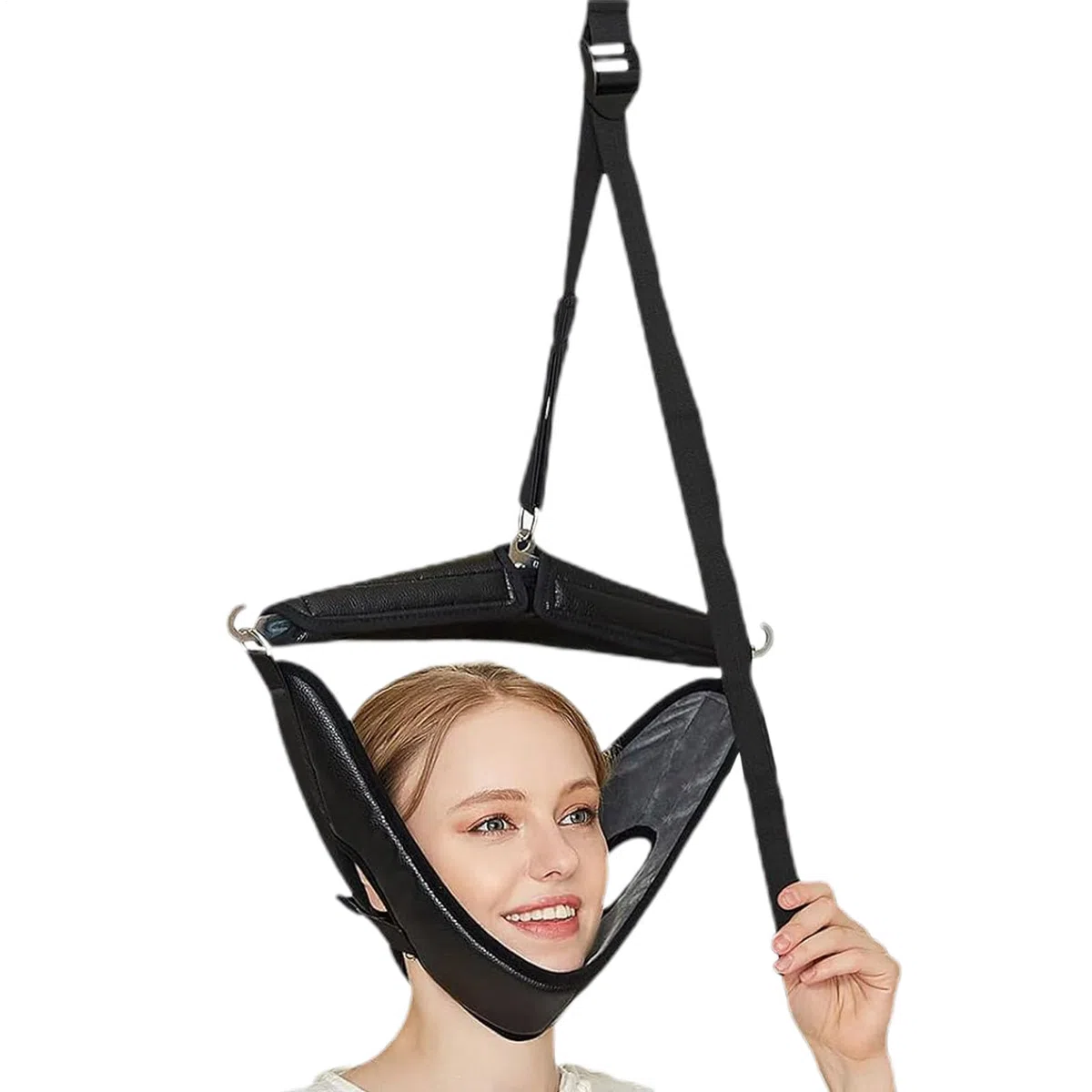 Generisch Dispositivo di trazione cervicale, estensore per il collo, trazione cervicale, decompressione chiropratica, impugnatura comoda, dispositivo di trazione con sottogola per dolori al collo,
