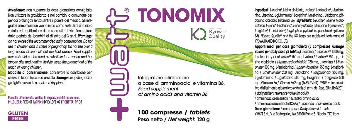 Tonomix - Miscela di Aminoacidi Essenziali e Semiessenziali - 100 compresse
