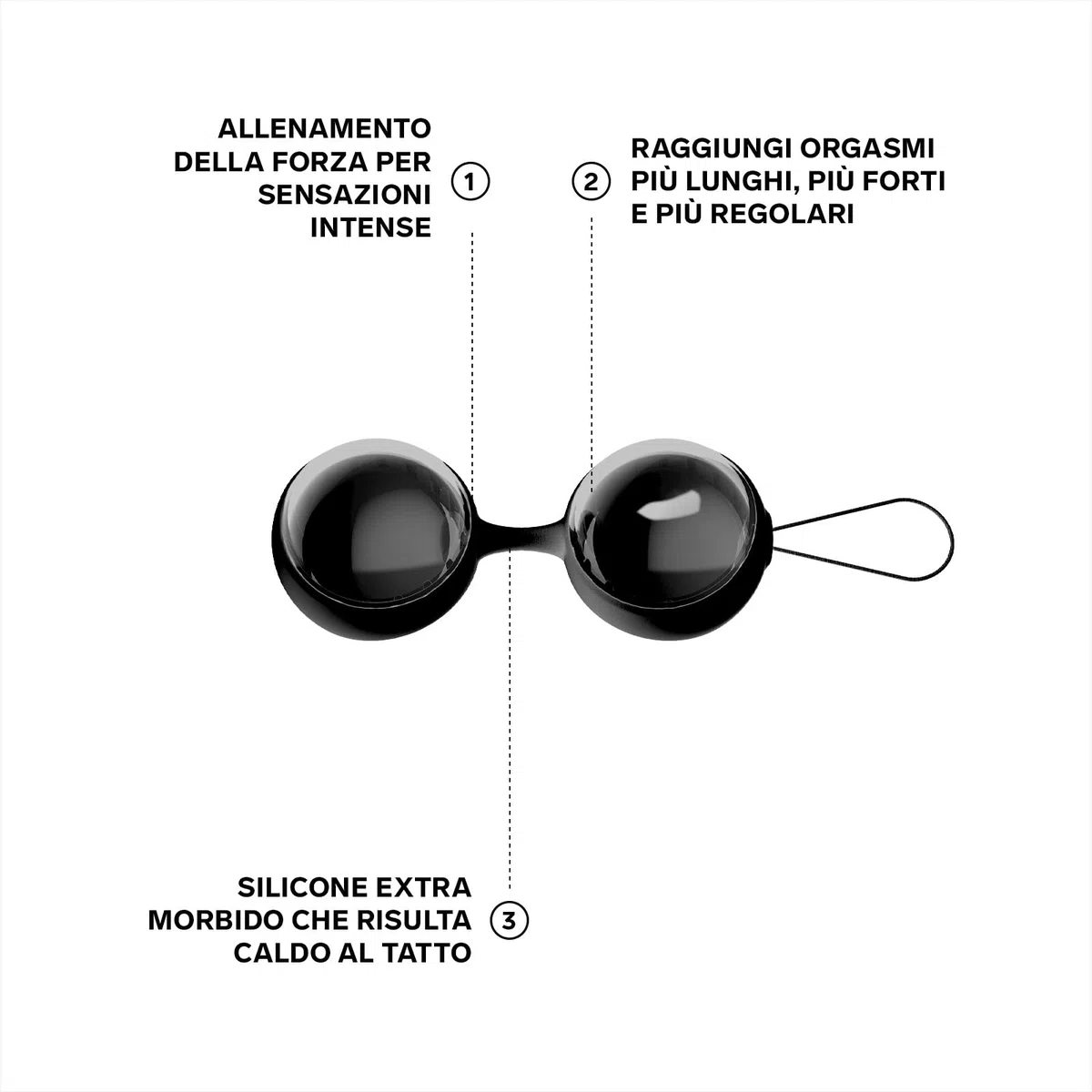 LELO Beads Noir Edizione premium di palline vaginali in silicone per esercizi di Kegel, Eleganti Kegel ball donna