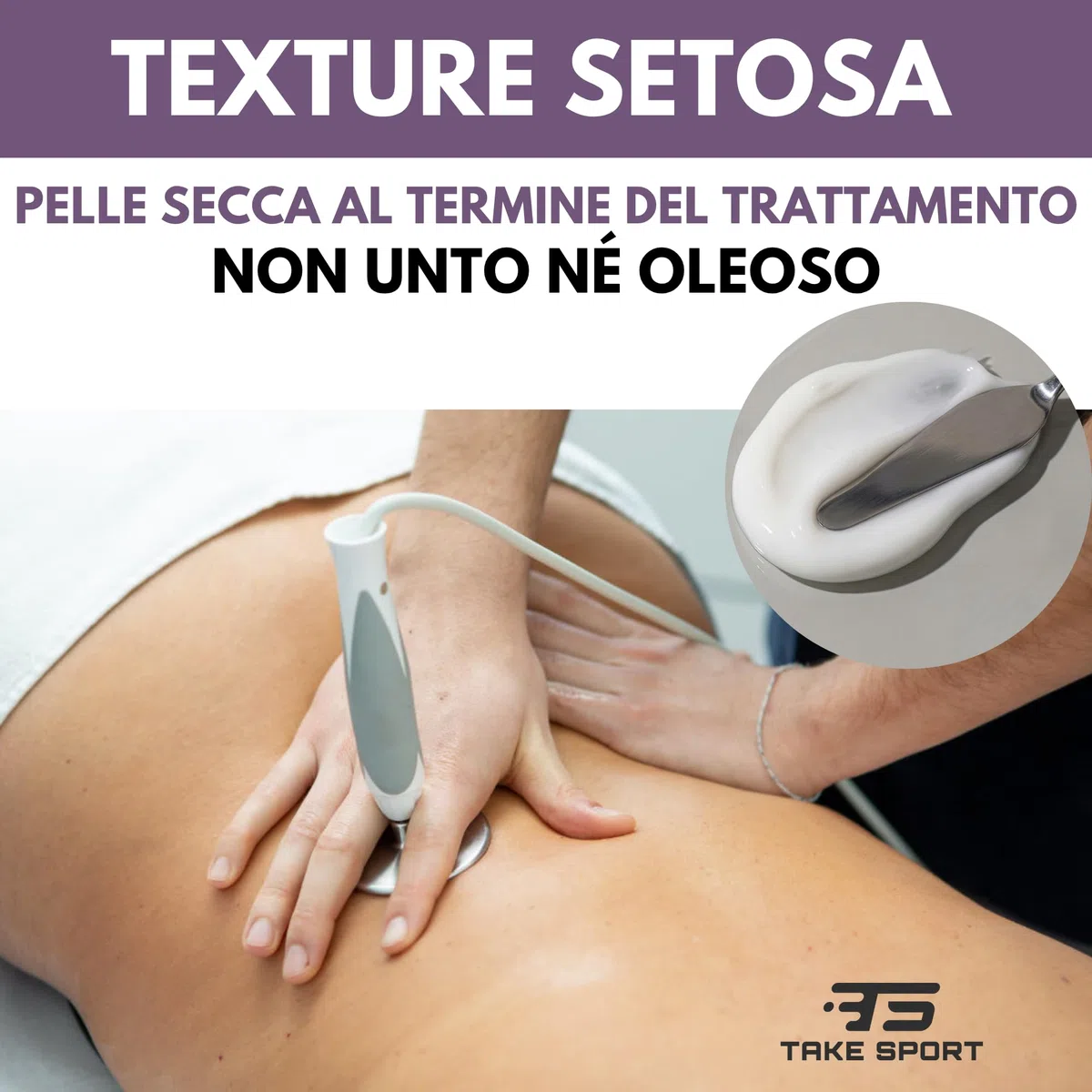 TS TAKE SPORT - Crema Conduttiva Diatermia e Tecarterapia 1000ml | Formula 2in1 Massaggio e Tecar | Con Aloe Bio e Glicerina | Alta Scorrevolezza e Conducibilità | Made in Italy (base)