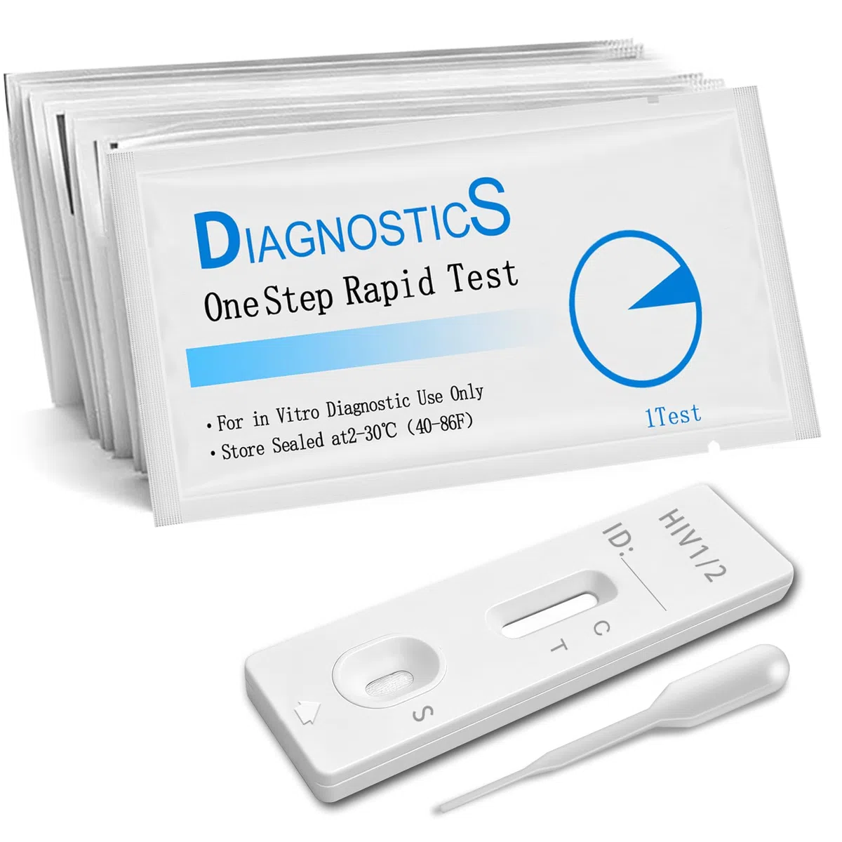 10 Test (HIV) Rapido, Autotest Test rapido HIV, Autotest per Rilevamento Anticorpi HIV, Autovalutazione facile da utilizzare, Sensibile e Affidabile con Risultati