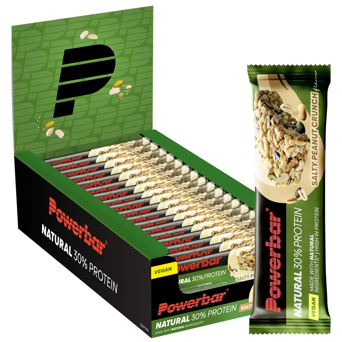 Powerbar - Natural Protein - Salty Peanut Crunch - 18x40g - Barretta proteica vegana - senza olio di palma - ingredienti naturali