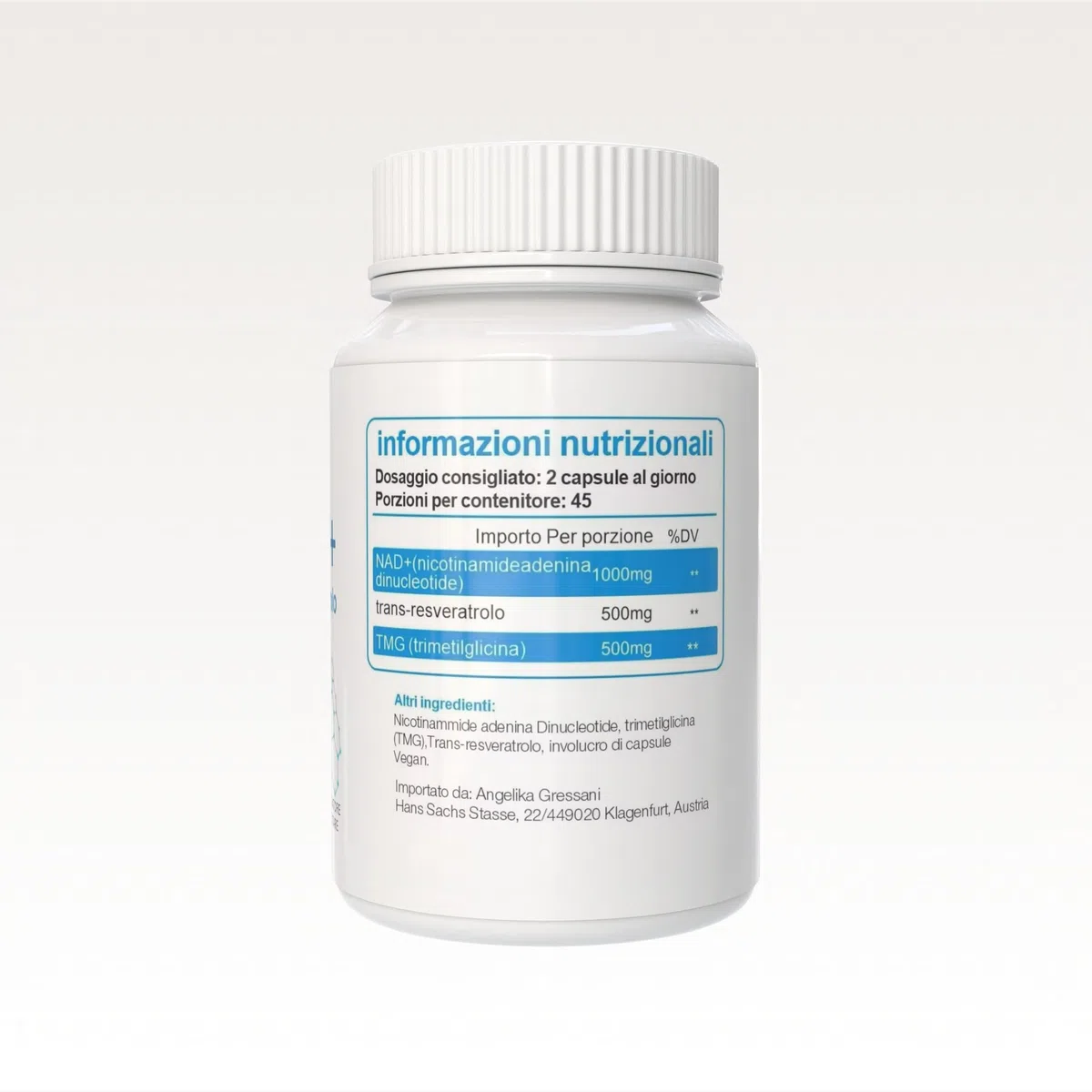 NAD Resveratrolo 1000mg 90Cps Integratore Nicotinamide Puro - Complex Anti-Età e Anti-Fatica con Niacina, Trans Resveratrolo e Trimetilglicina