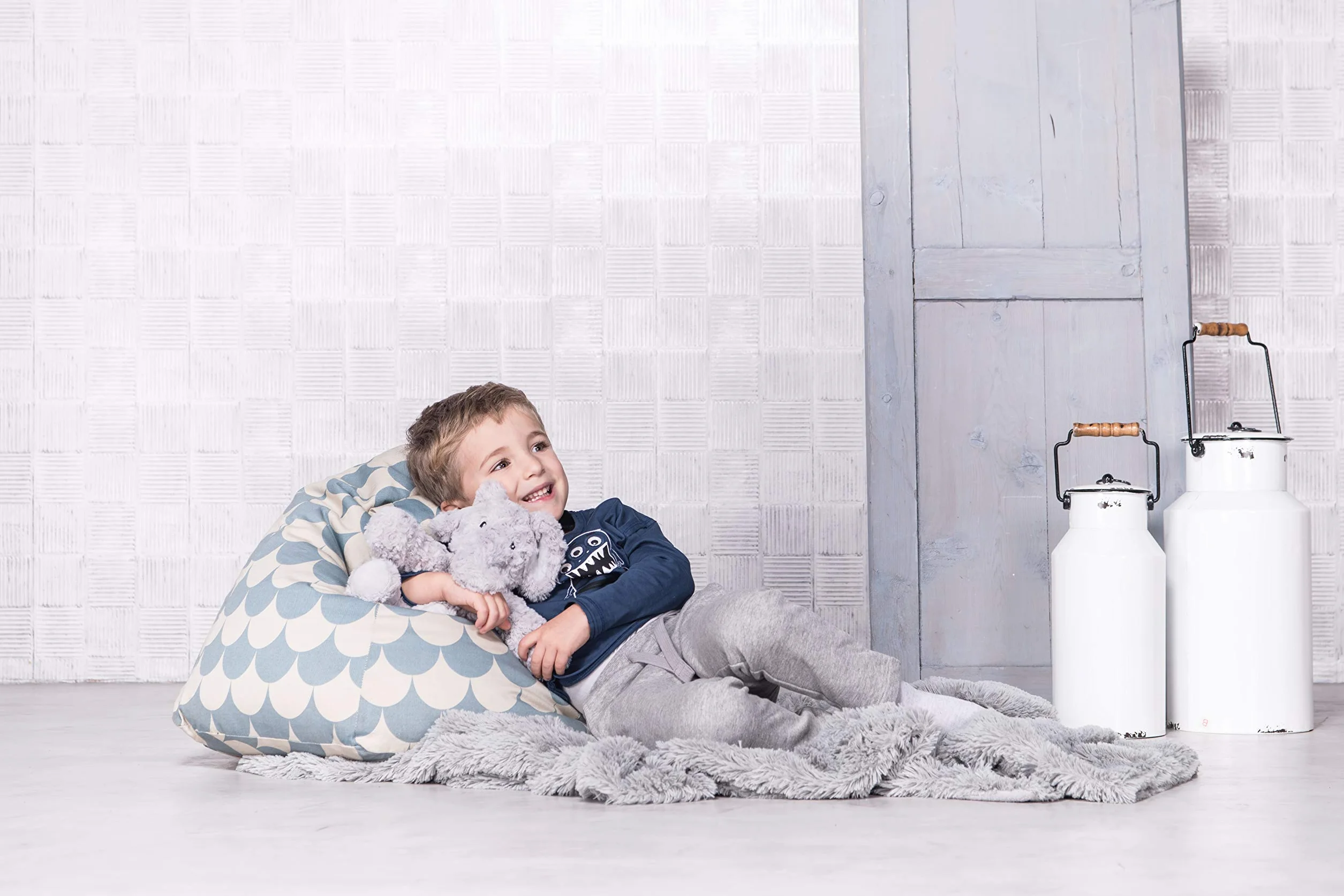 Peluche Riscaldabile al Microonde (23 cm) - Morbido e Caldo, Ideale per Alleviare le Coliche nei Neonati - Elefante di Peluche da Abbracciare e Dormire - Sacchetto di Semi Estraibile