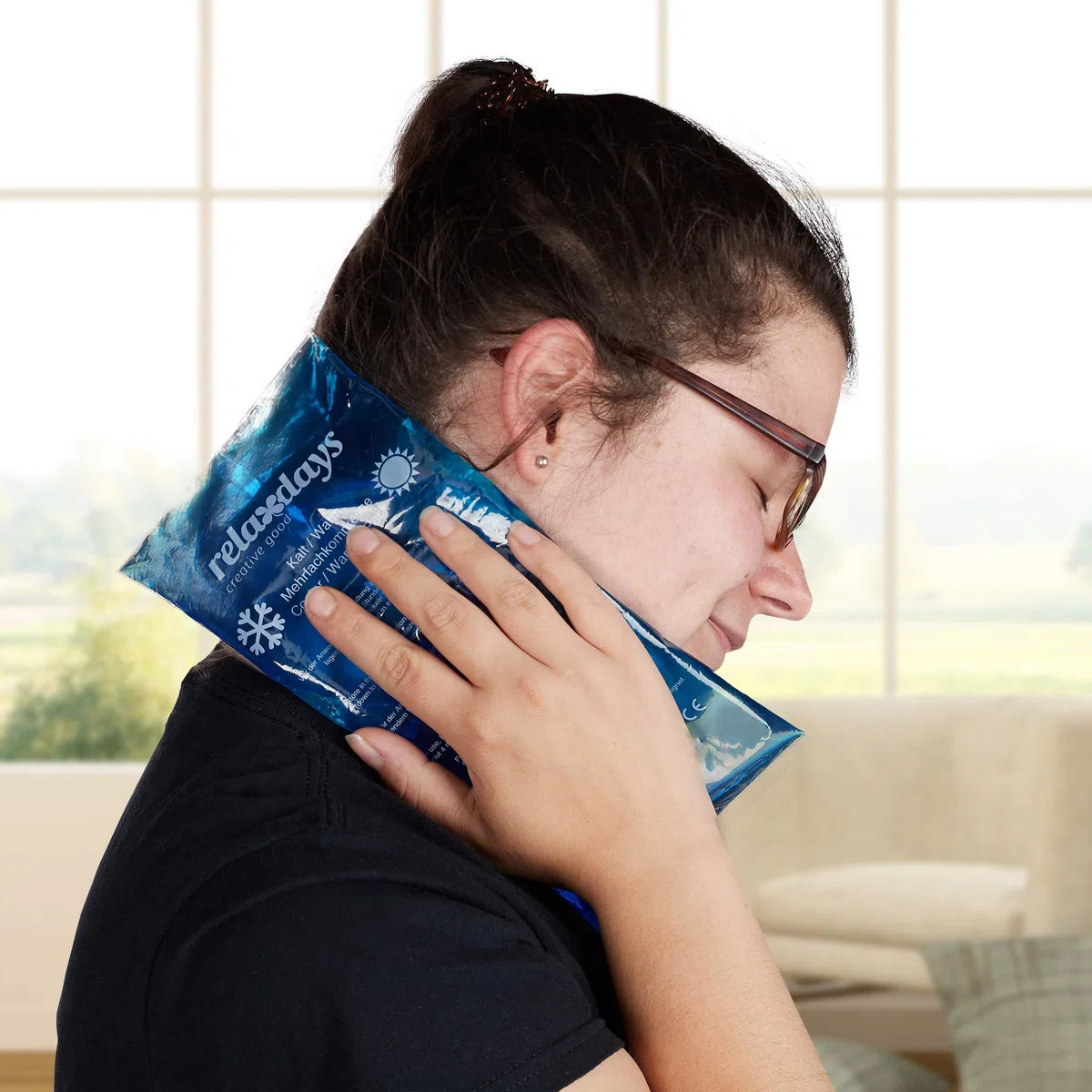 Relaxdays Ghiaccio Gel Termico, 8 Sacchetti, Primo Soccorso, 3 misure, Cuscinetti Terapia Caldo/Freddo, Sport, Blu