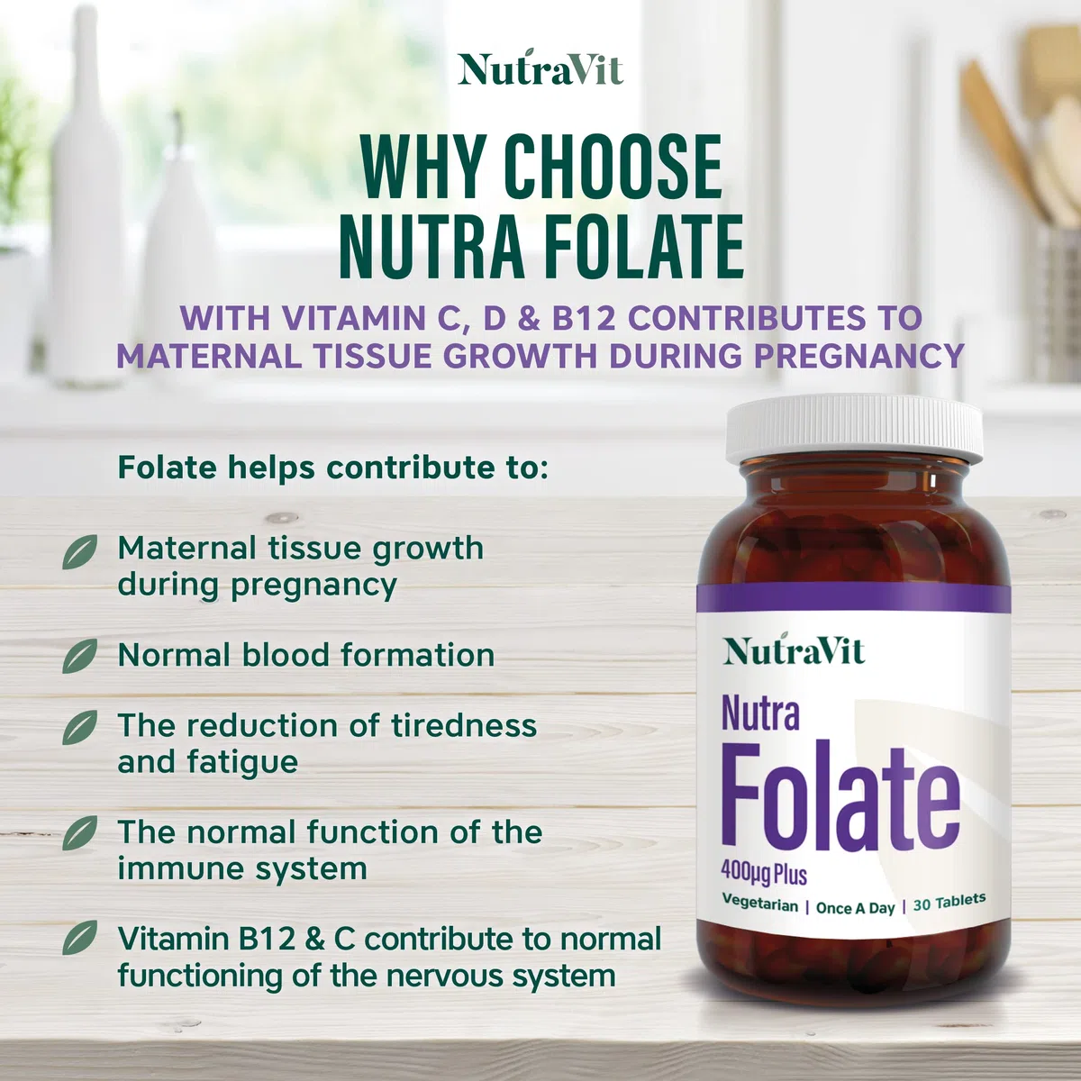 NUTRA FOLATE 400MCG PLUS 30's