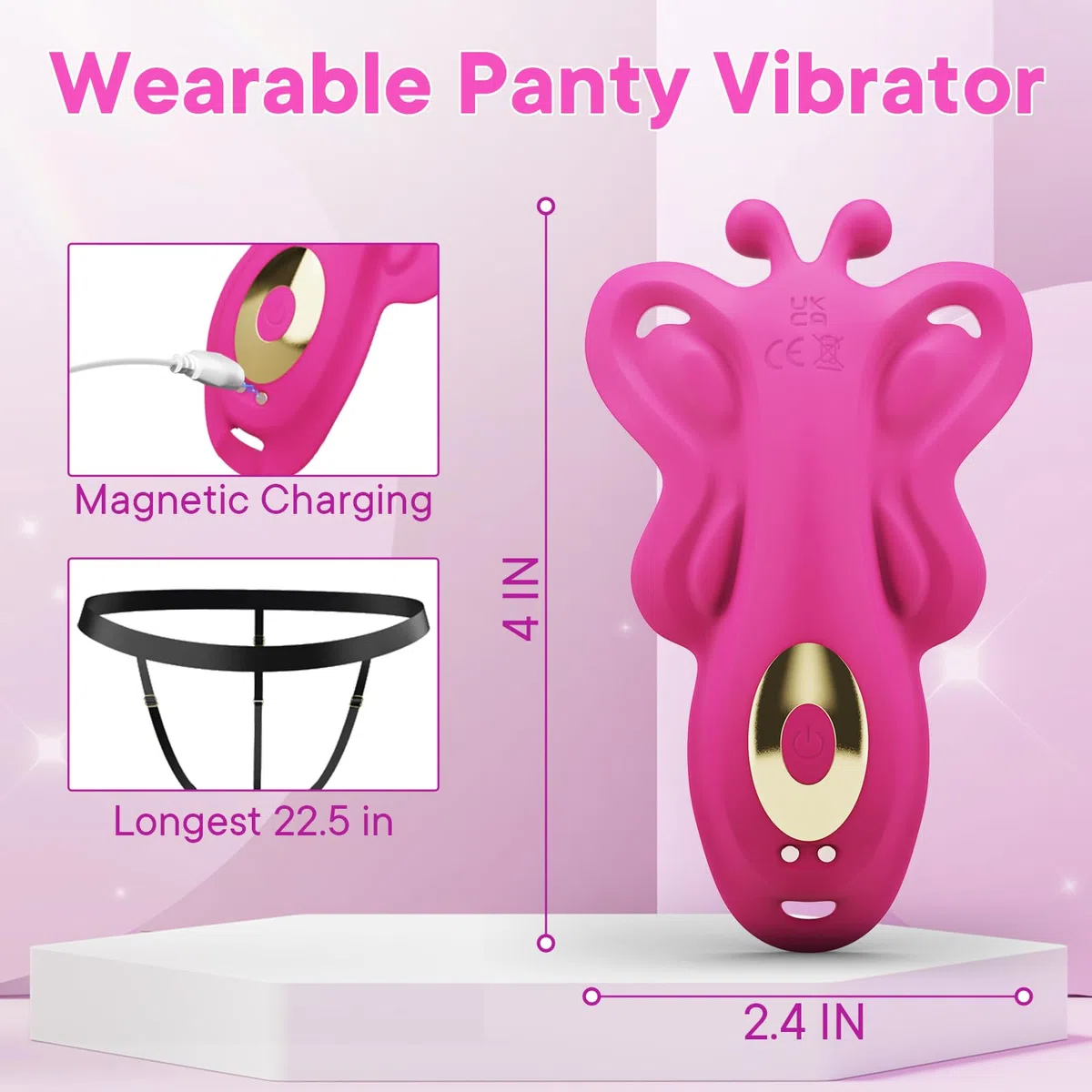 Tonga Panty indossabile Vibratore Adulto Sex Toys per donne, APP & Remote Control Clitoris Stimulator Noveltà Giocattoli per adulti con 9 modalità di vibrazione, Mini Discrete Butterfly Vibrator per