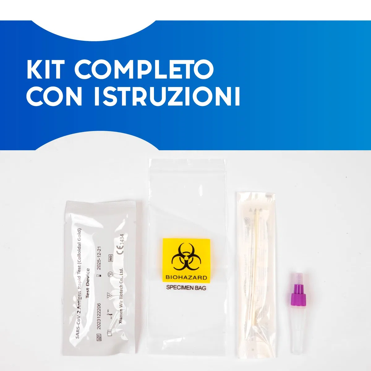 25x Tamponi COVID 19 - Test Nuove Varianti 2025 - Tamponi Rapidi Nasali Certificati per Uso Domestico, Risultato Rapido