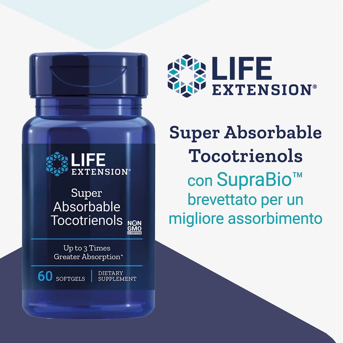 Life Extension, Tocotrienoli Superassorbibili, Vitamina E e Tocotrienoli, 60 Capsule molli, Testato in Laboratorio, Senza Glutine, Senza Soia, Non OGM